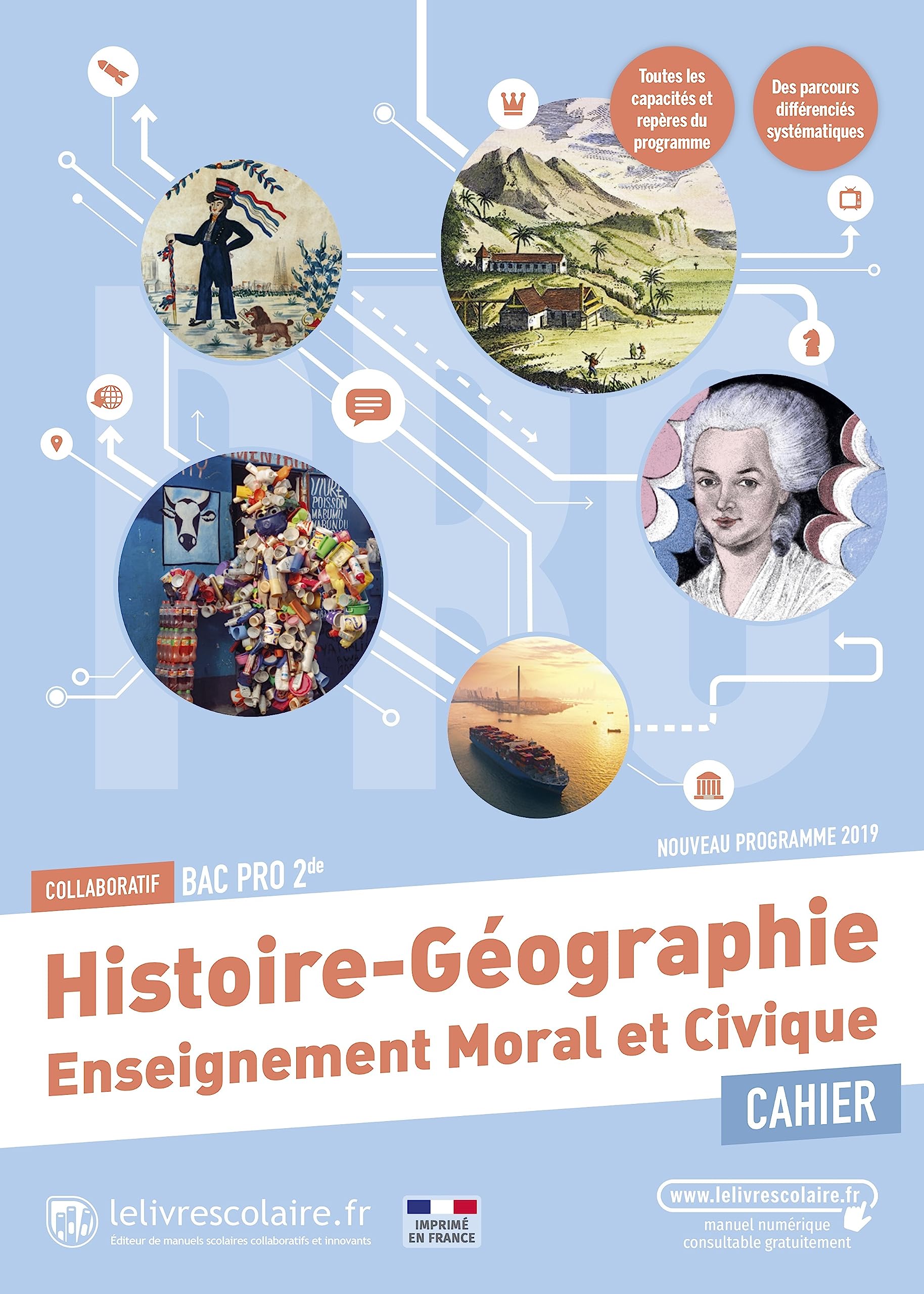 Cahier Histoire Géographie Enseignement moral et civique 2de Bac Pro 9791040002611