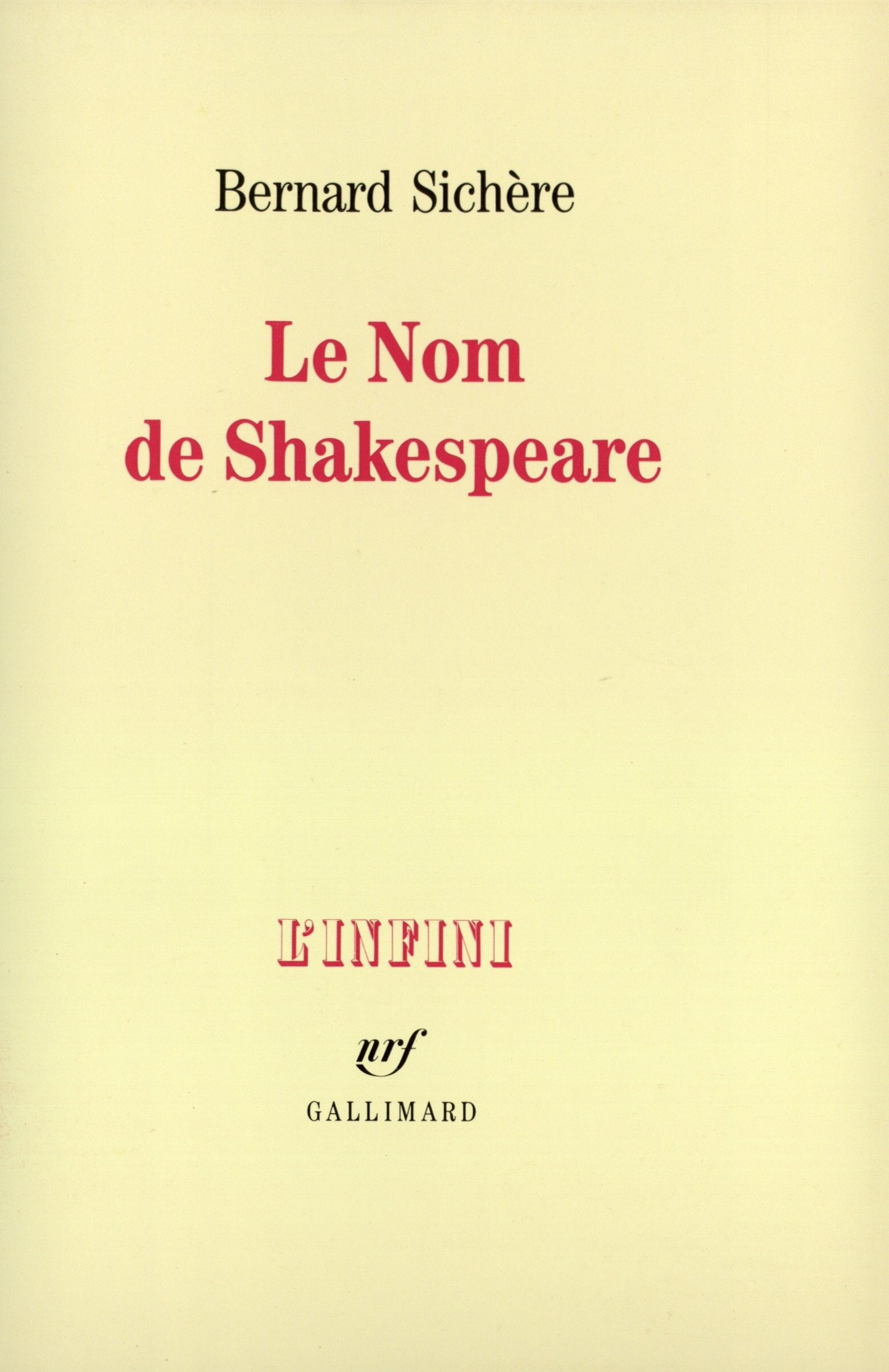 Le Nom de Shakespeare 9782070709533