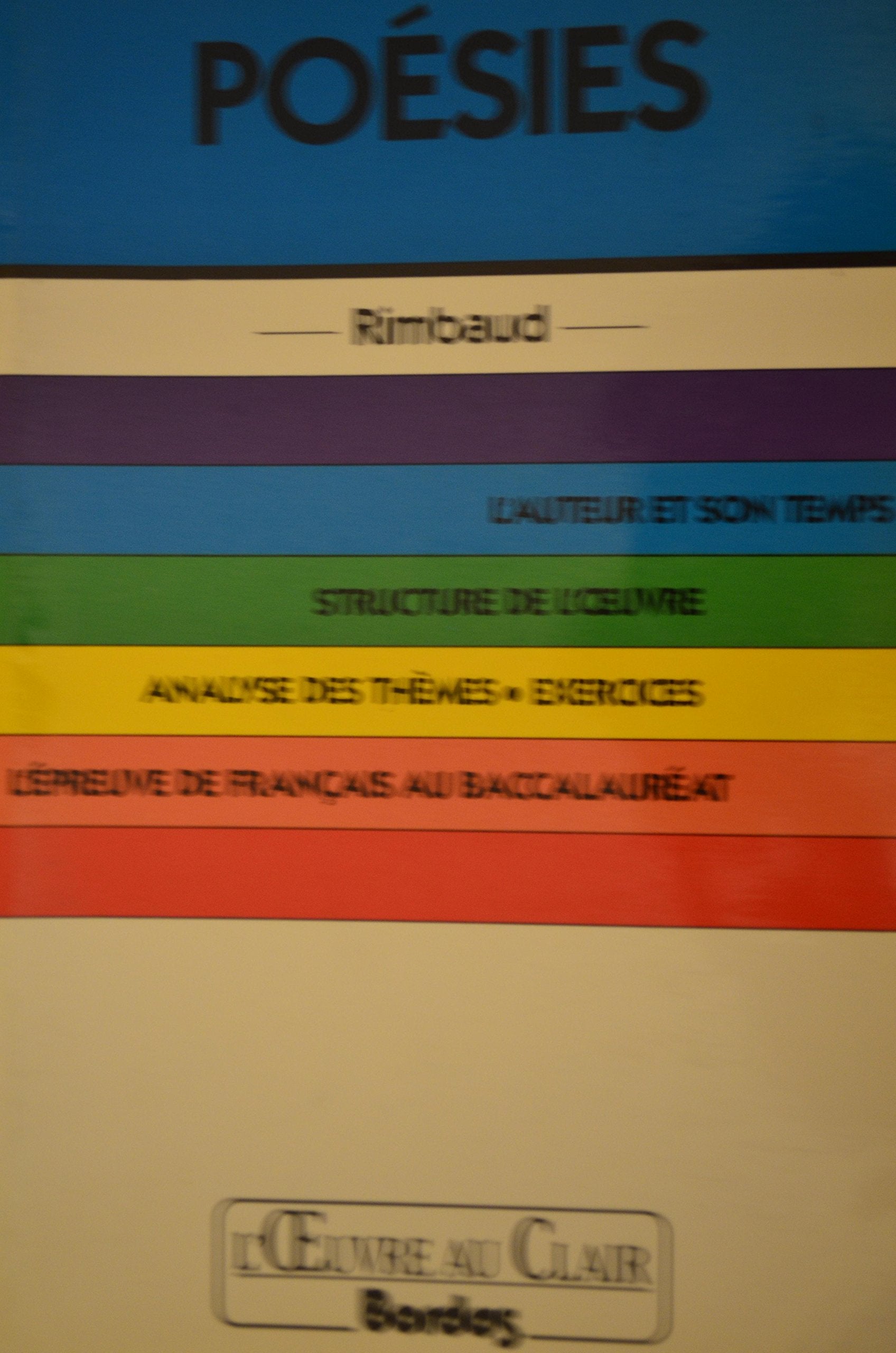 O.CL/RIMBAUD POESIES (Ancienne Edition) 9782040182809