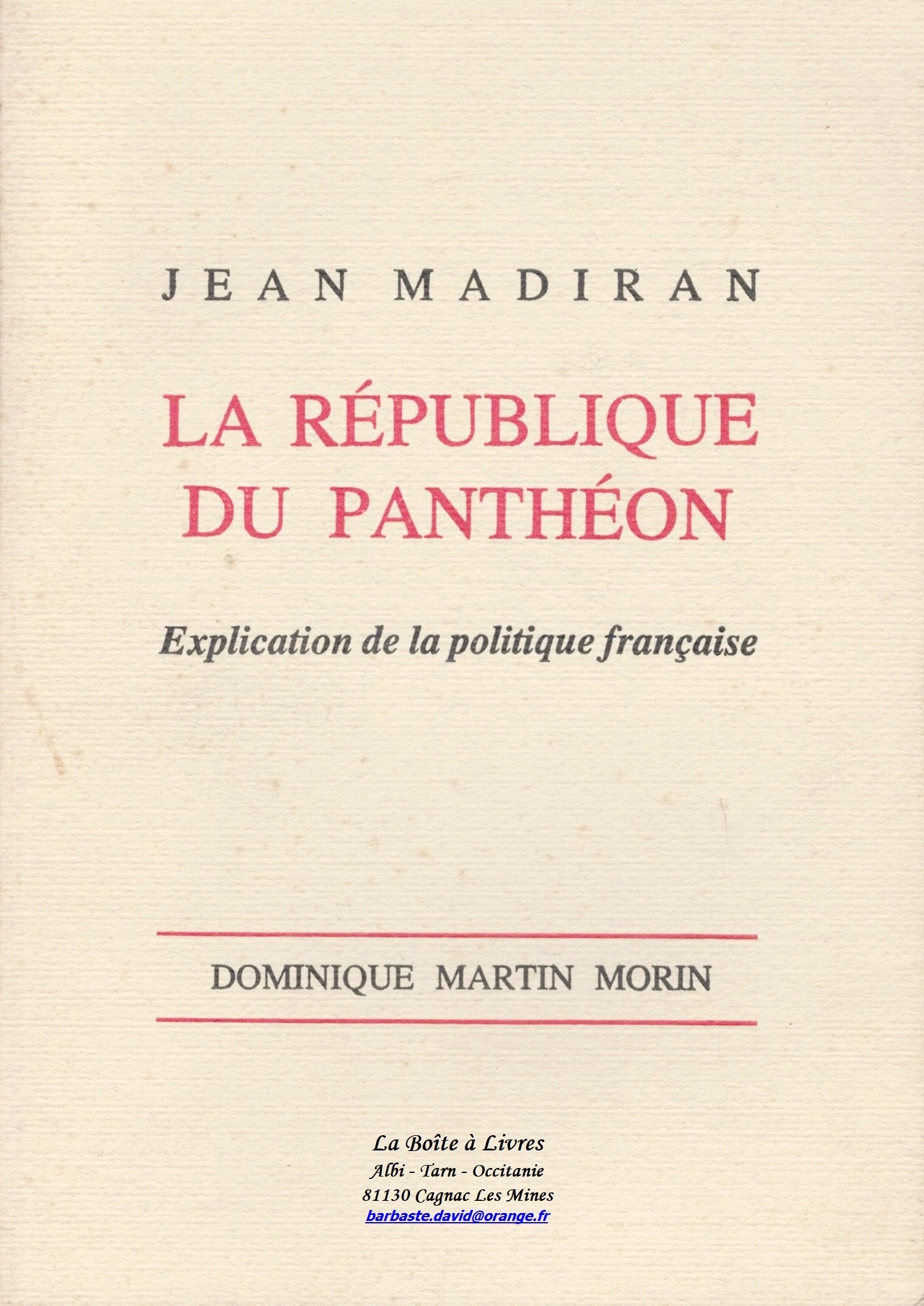 République du Panthéon 9782856520499