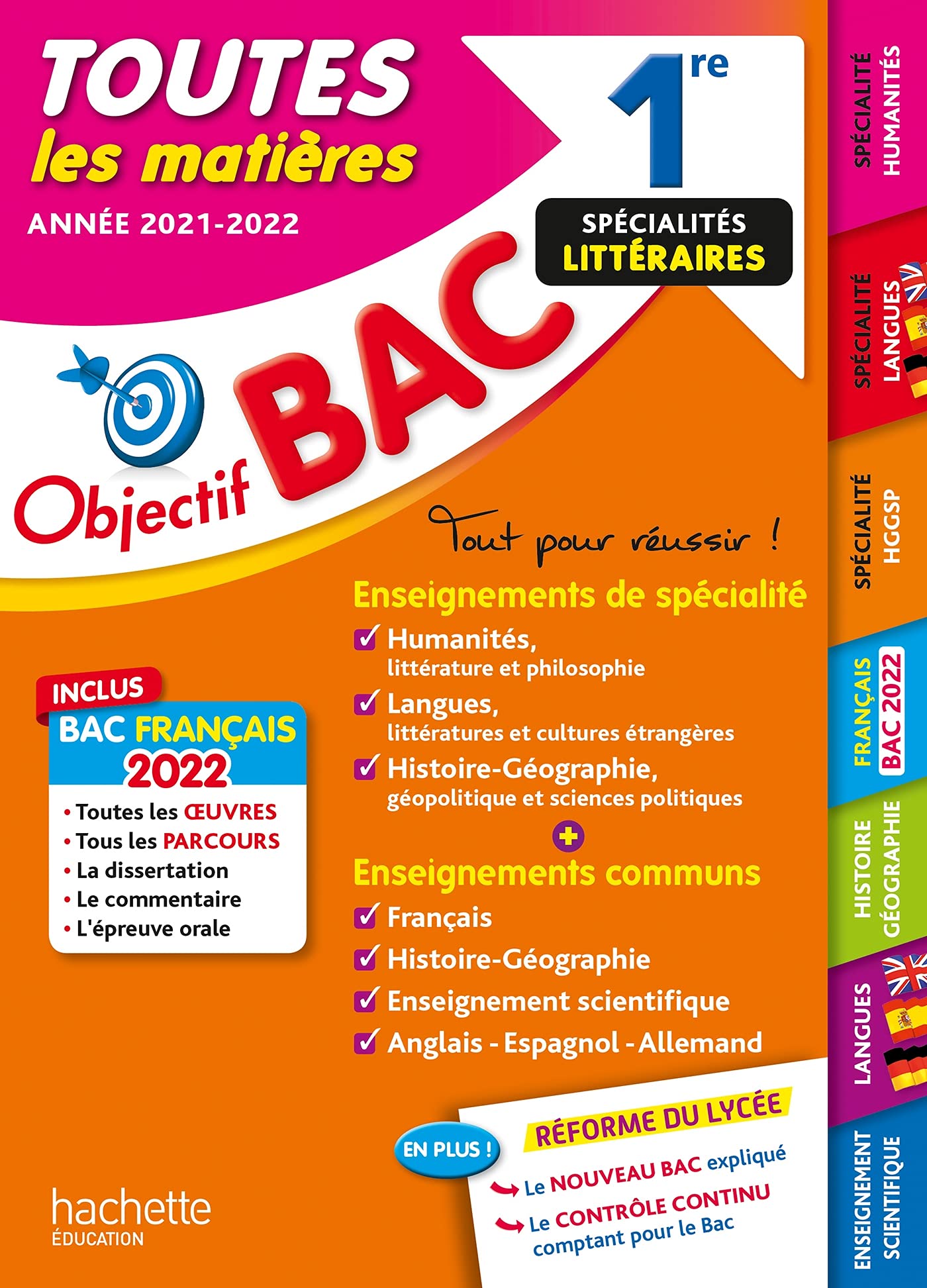 Objectif Bac Toutes les matières 1re Spécialités littéraires BAC 2022 9782017150787