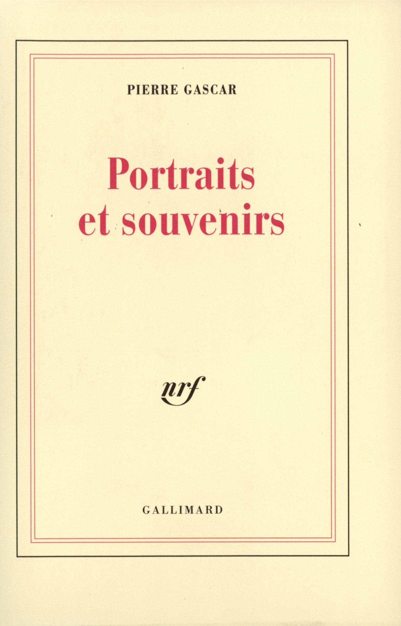 Portraits et souvenirs 9782070722020