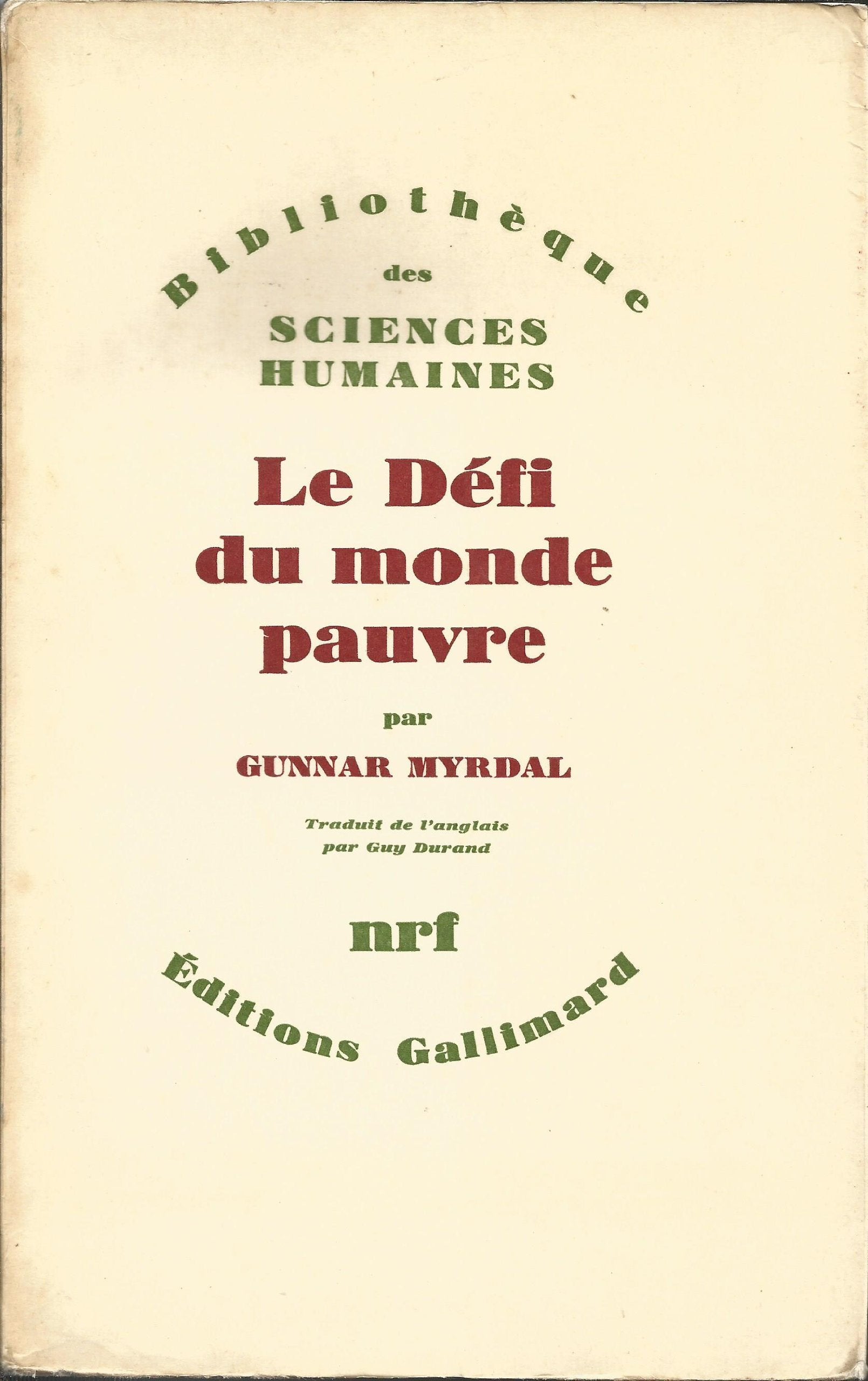 Defi du monde pauvre 073193 9782070281169