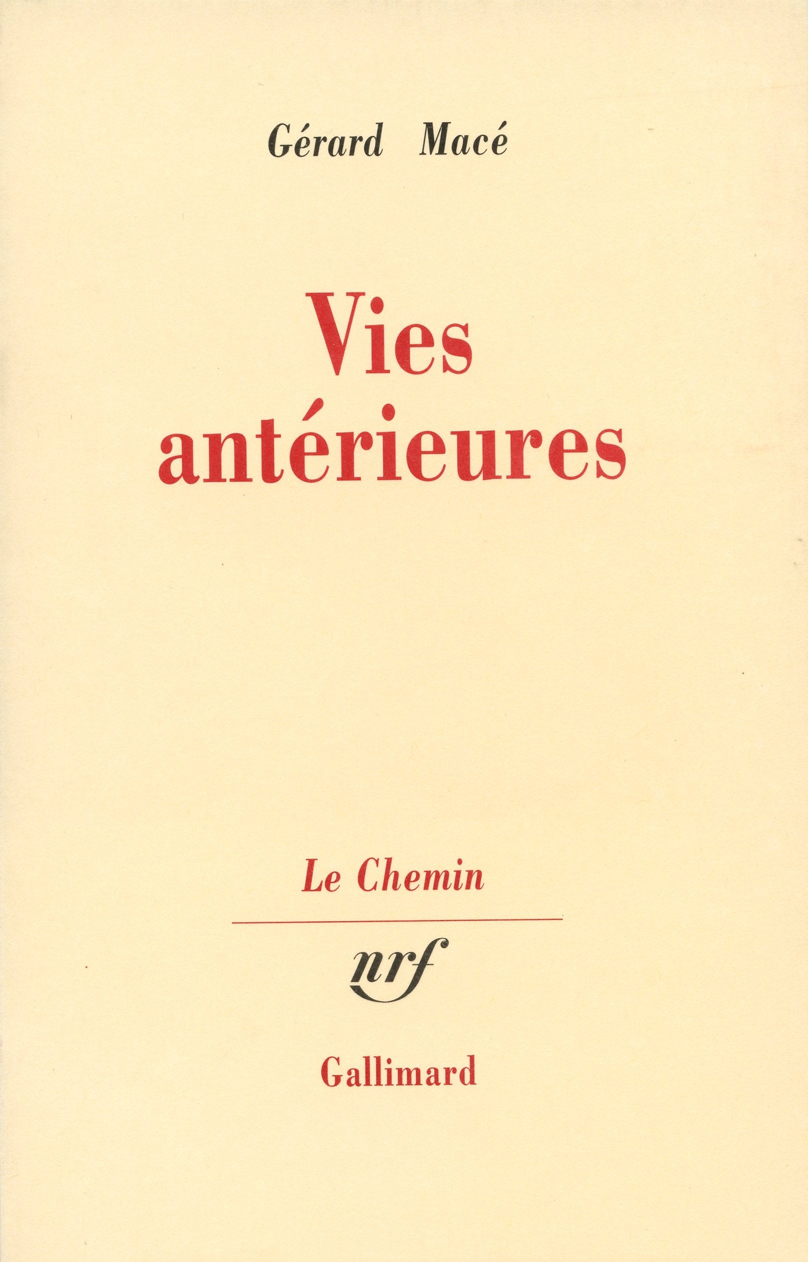 Vies antérieures 9782070722341