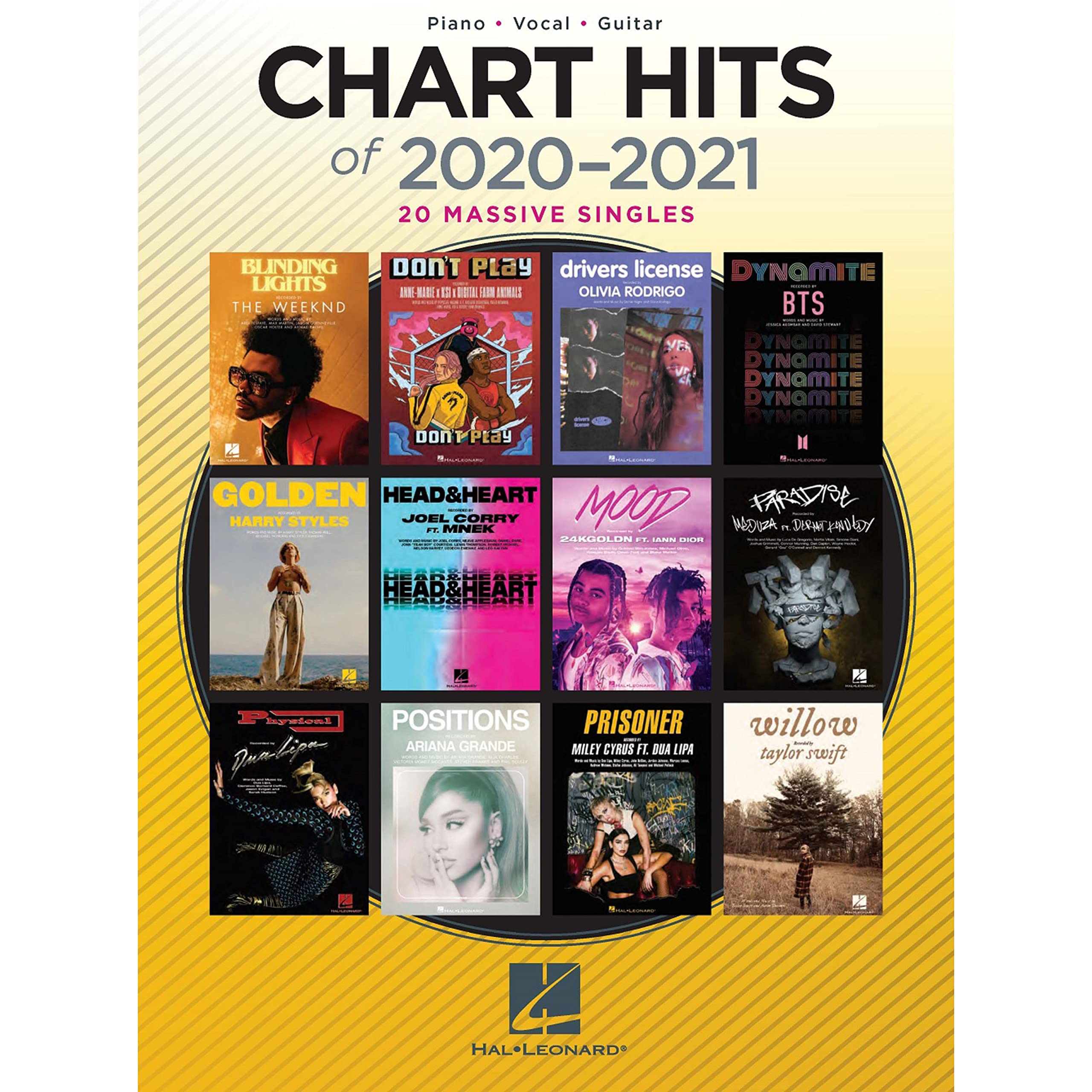 Chart hits of 2020-2021 - piano, chant et guitare 9781705135204