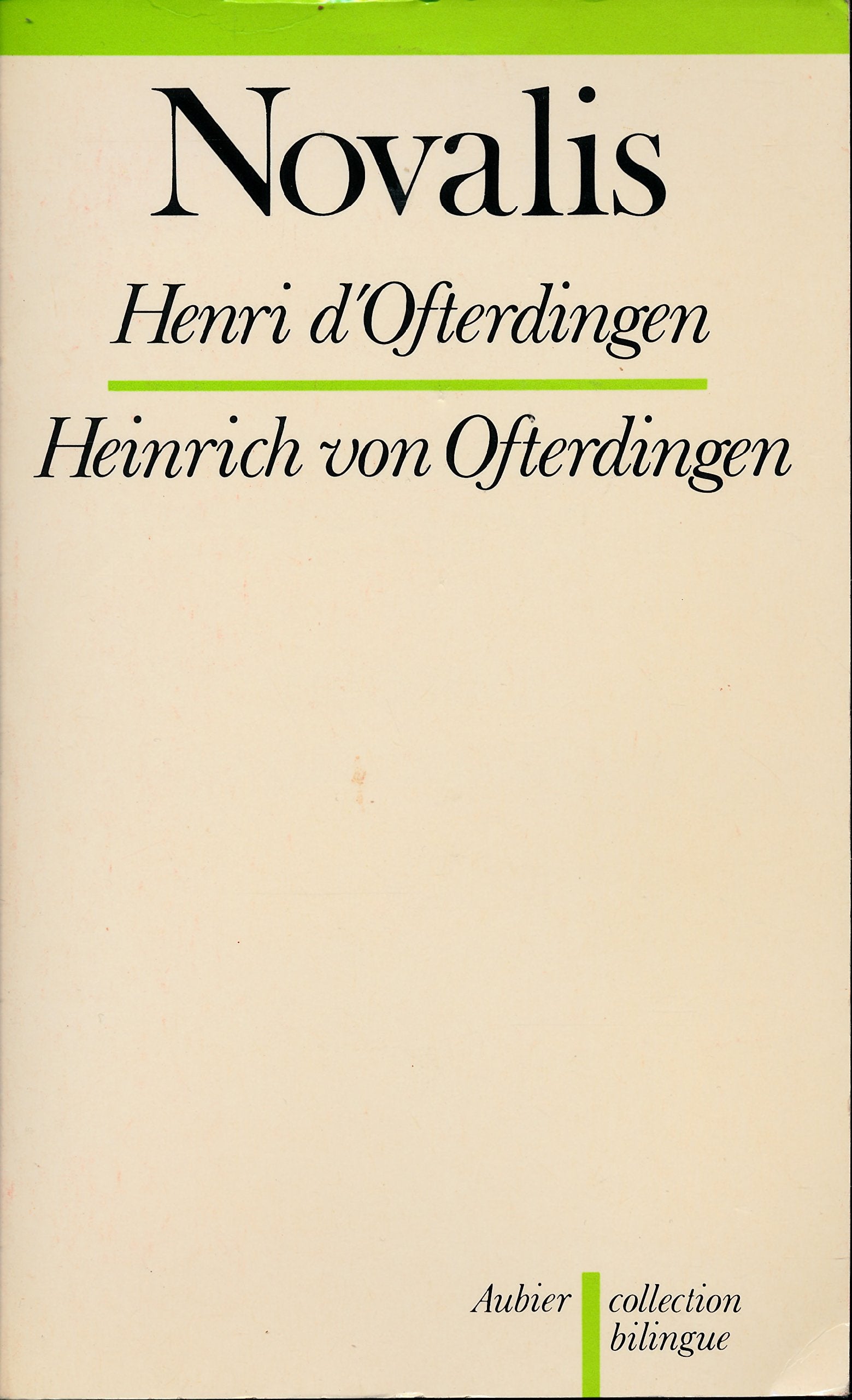 Henri d'Ofterdingen (Bilingue, texte et traduction en regard) - Traduction et préface de Marcel Camus 