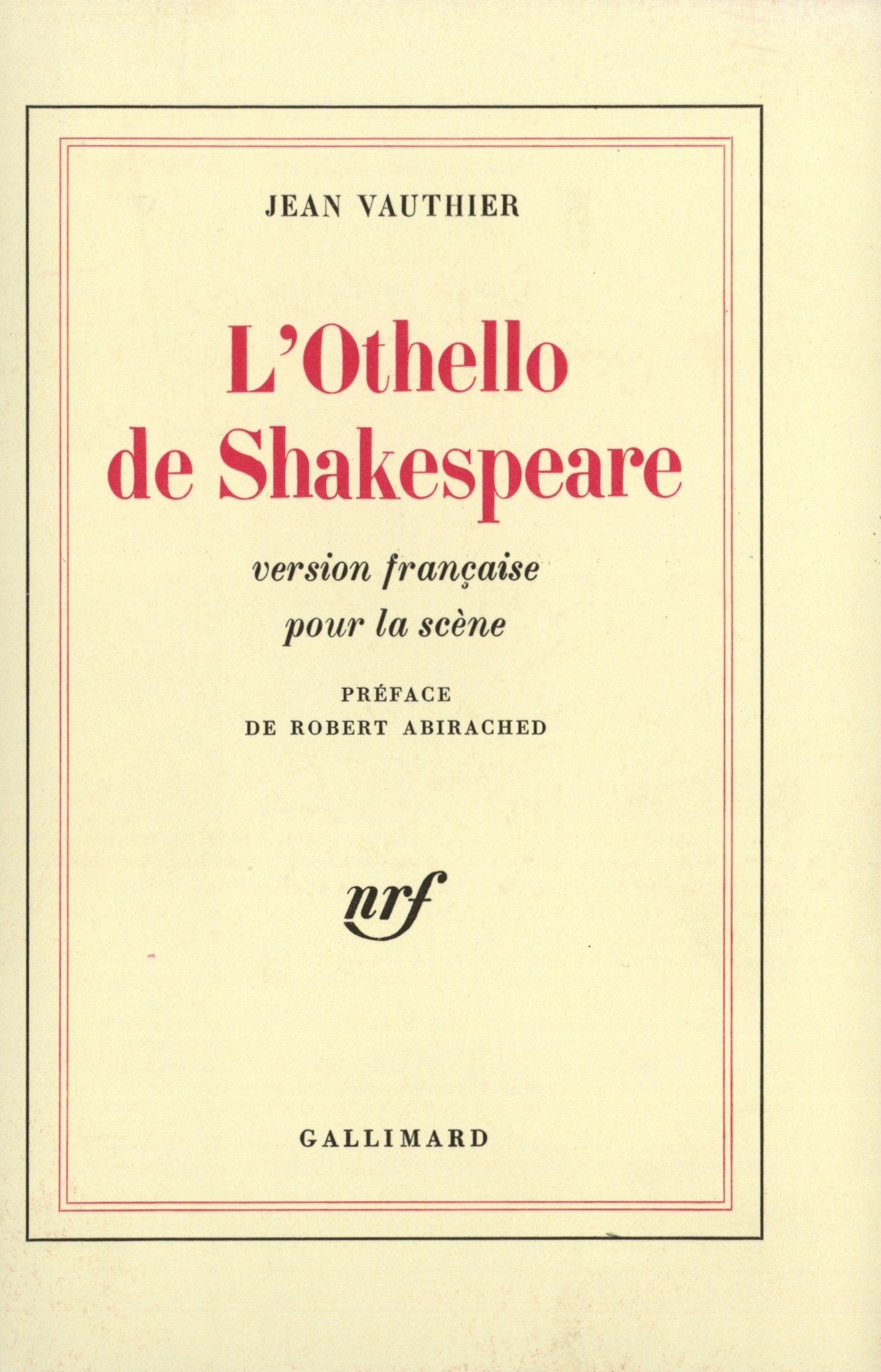 L'Othello de Shakespeare 9782070217793