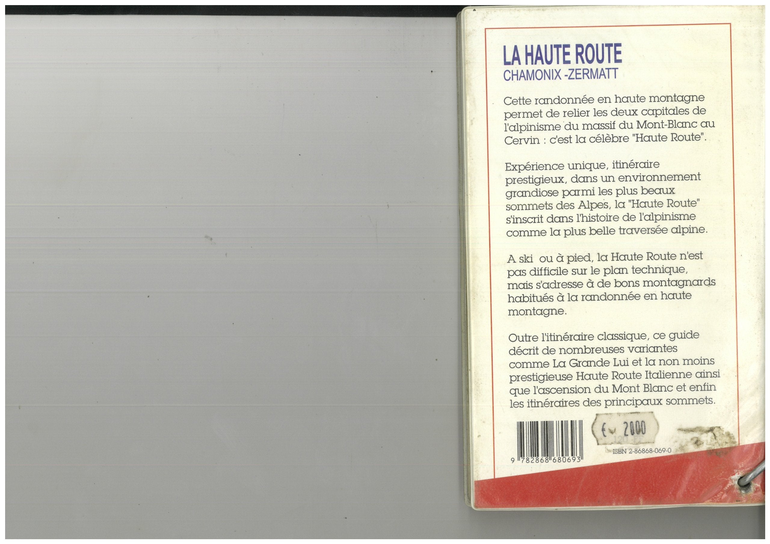 La haute route, Chamonix-Zermatt 9782868680693