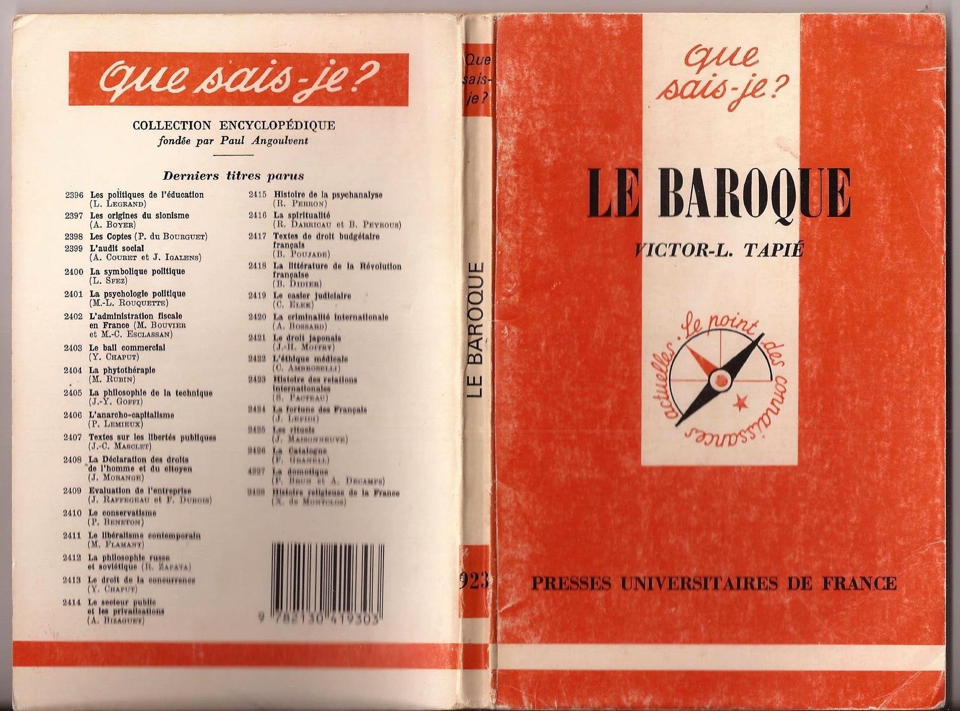 Le Baroque (Que sais-je ? N° 923) 9782130435853