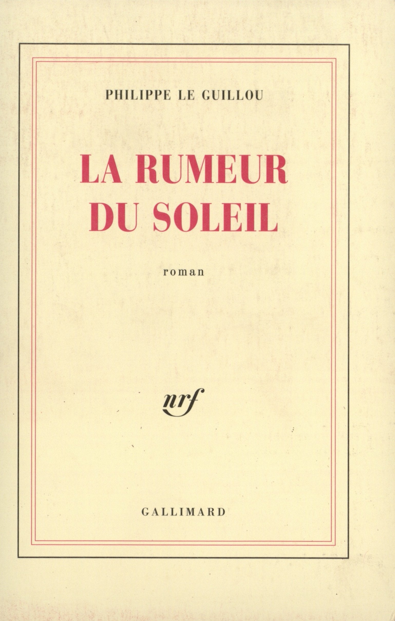 La rumeur du soleil 9782070716647