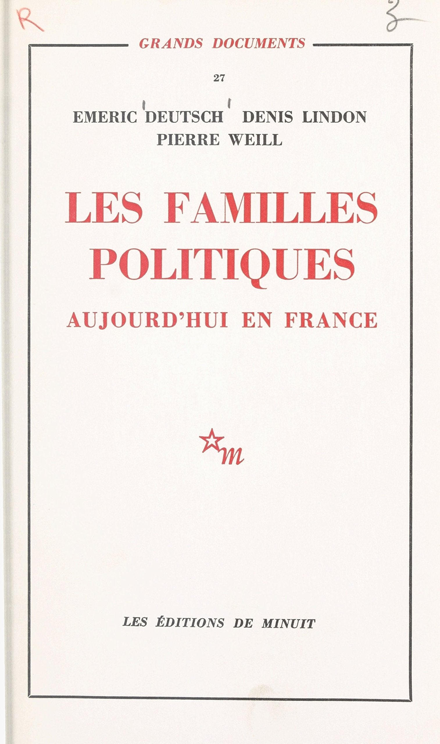 Les familles politiques : aujourd'hui en France 