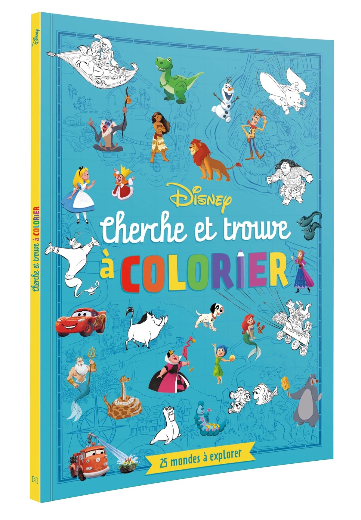 DISNEY - Cherche et Trouve à colorier - 25 mondes à explorer 9782017290155