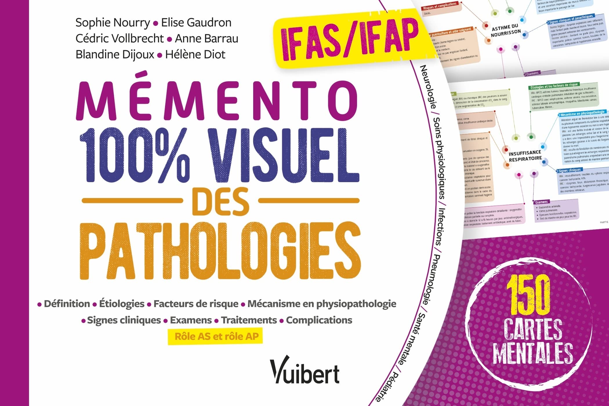 Mémento 100% visuel des pathologies - IFAS et IFAP: 150 cartes mentales en couleurs avec les rôles aide-soignant et auxiliaire de puériculture - Adapté aux référentiels 2021 9782311663617