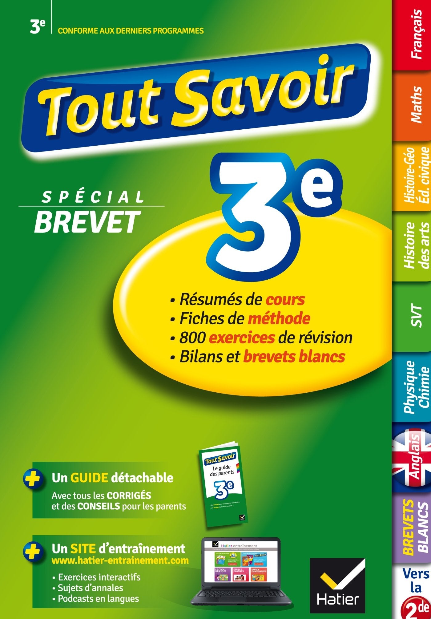 Tout savoir 3e spécial brevet 9782218976308