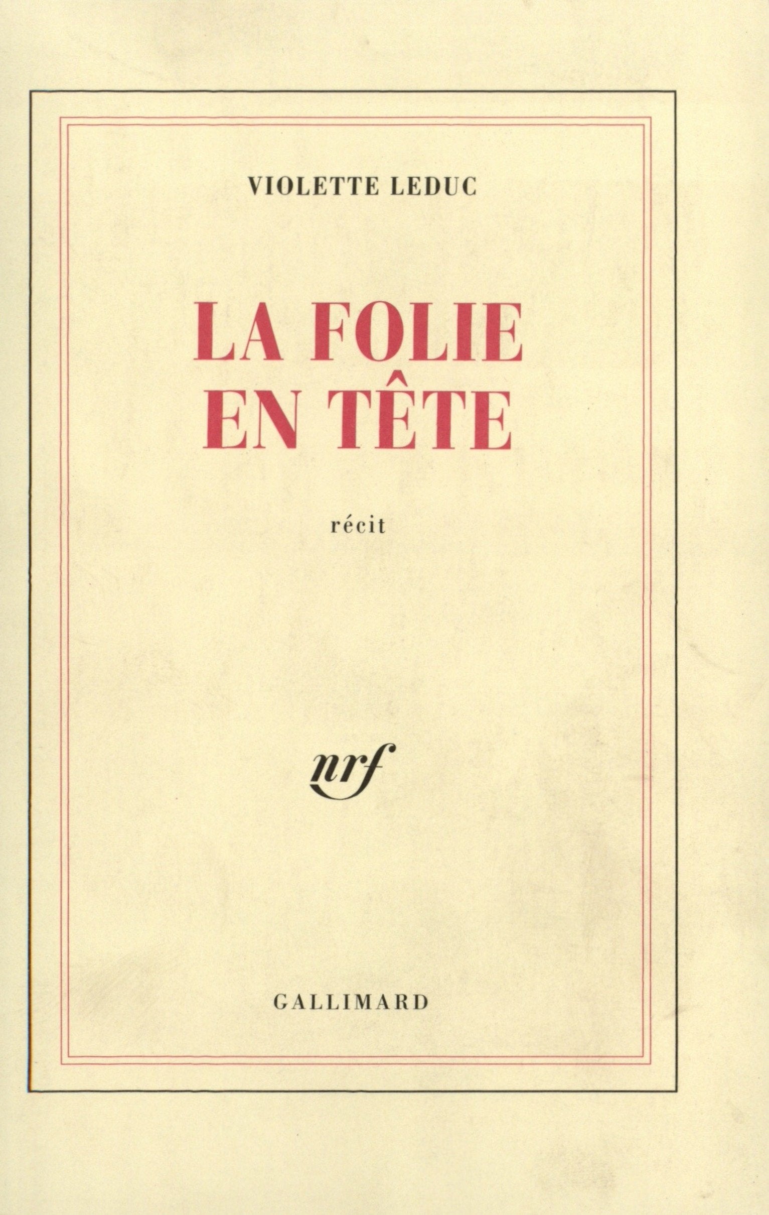 La Folie en tête 9782070271580