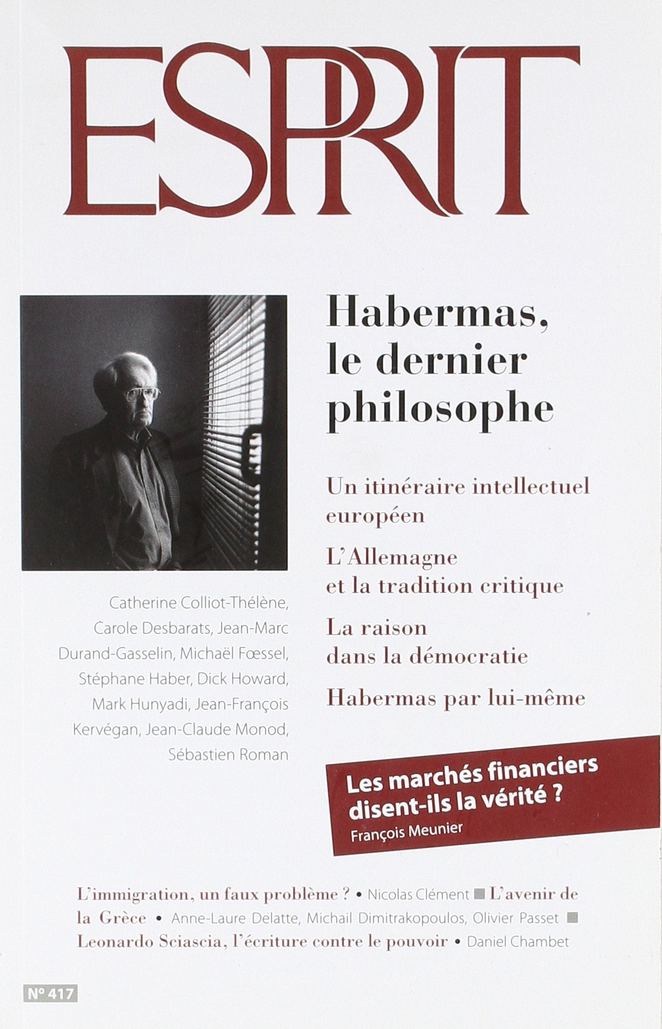 Esprit - Habermas, le dernier philosophe: Août-septembre 2015 9782372340052