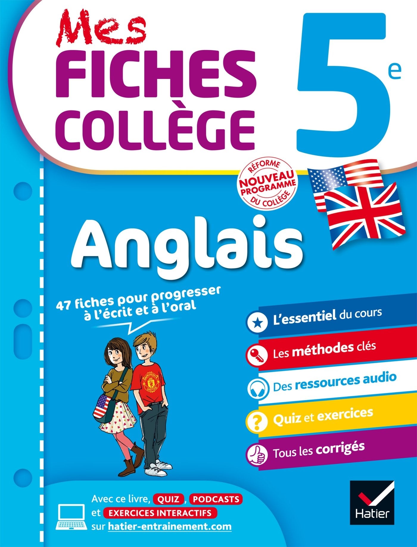 Mes fiches collège Anglais 5e: fiches de révision et entraînement à l'écrit et à l'oral 9782401032132