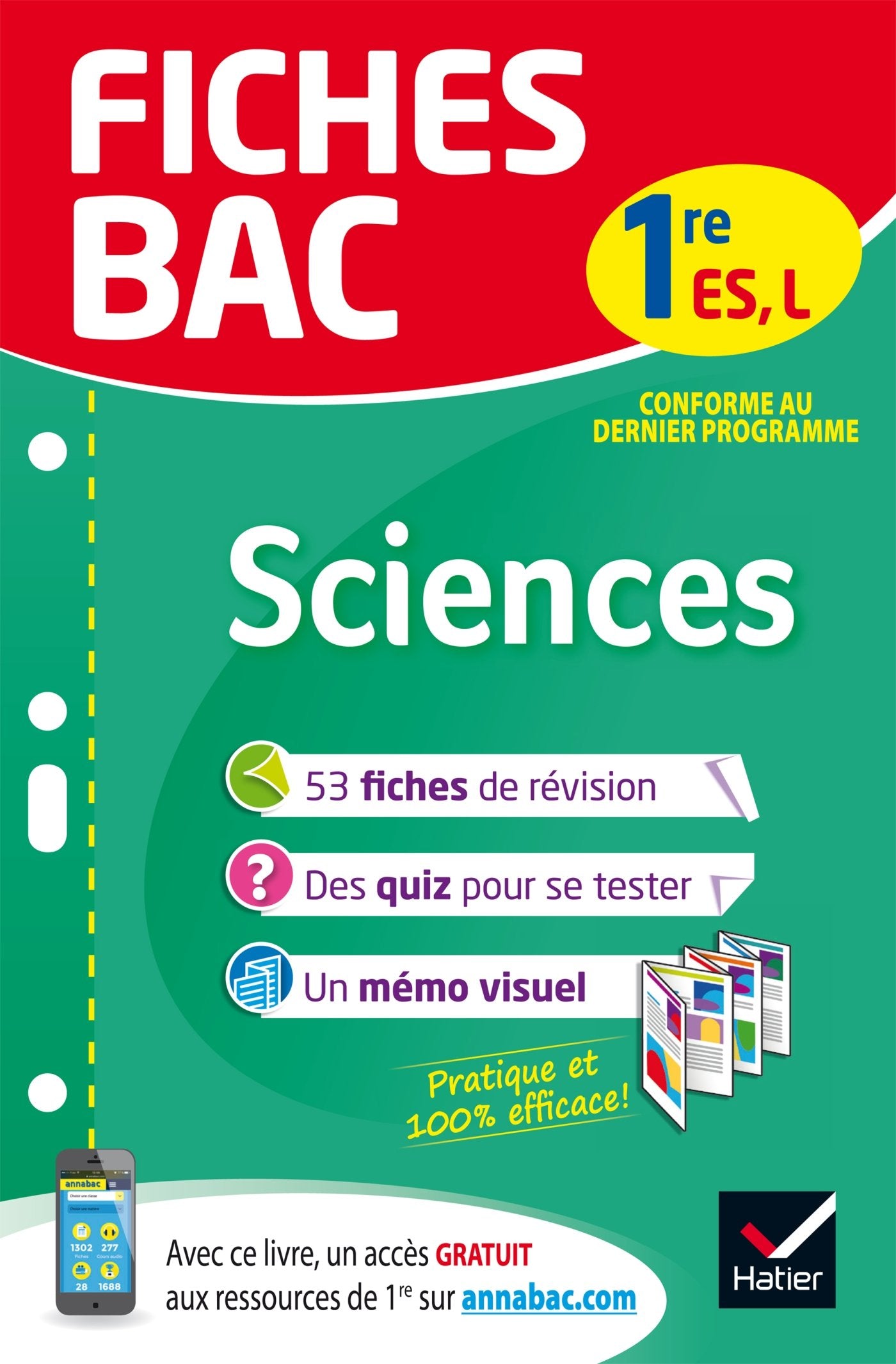 Fiches bac Sciences 1re ES, L: fiches de révision Première ES, L 9782401044357