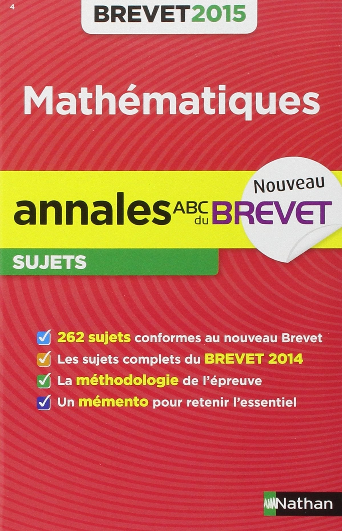 Annales ABC du BREVET 2015 Maths 3e 9782091892207