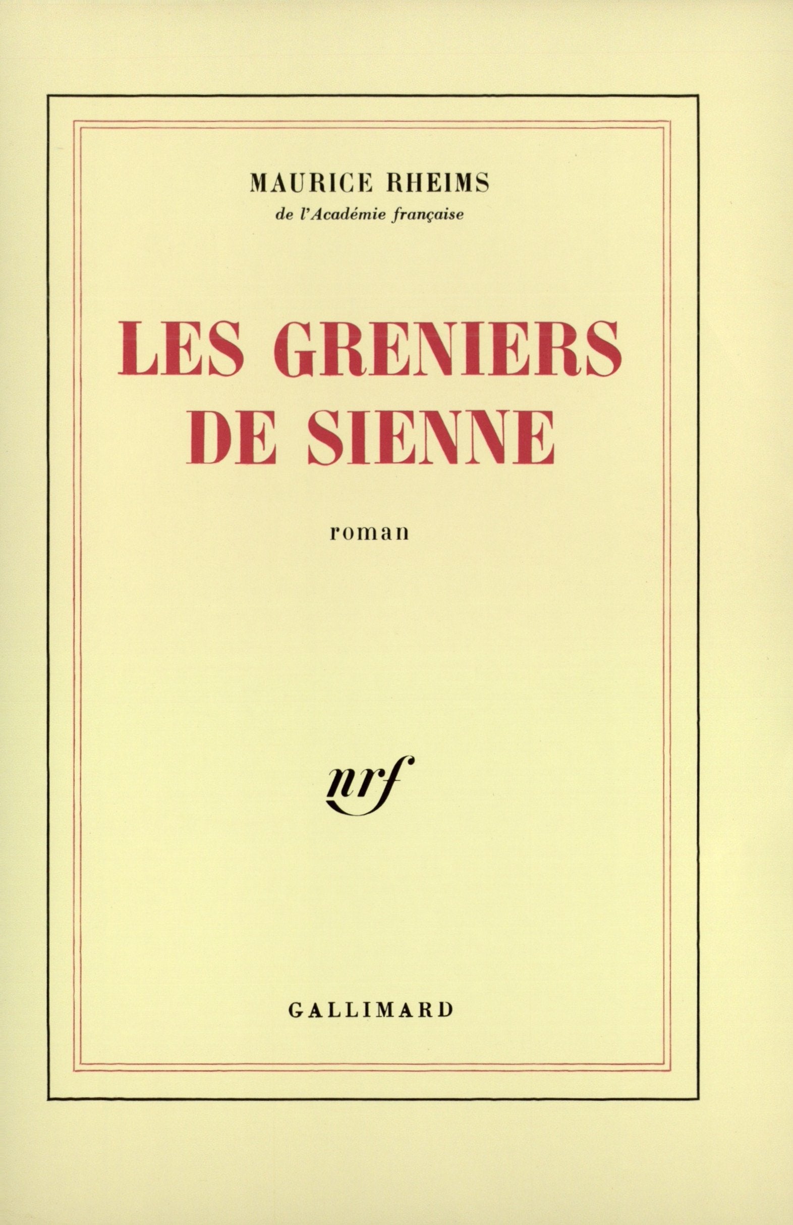 Les greniers de Sienne 9782070712137