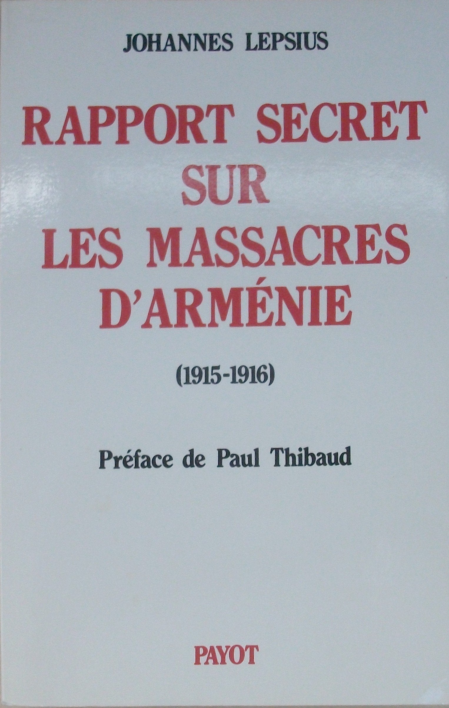 RAPPORT SECRET MASSACRES 9782228141901