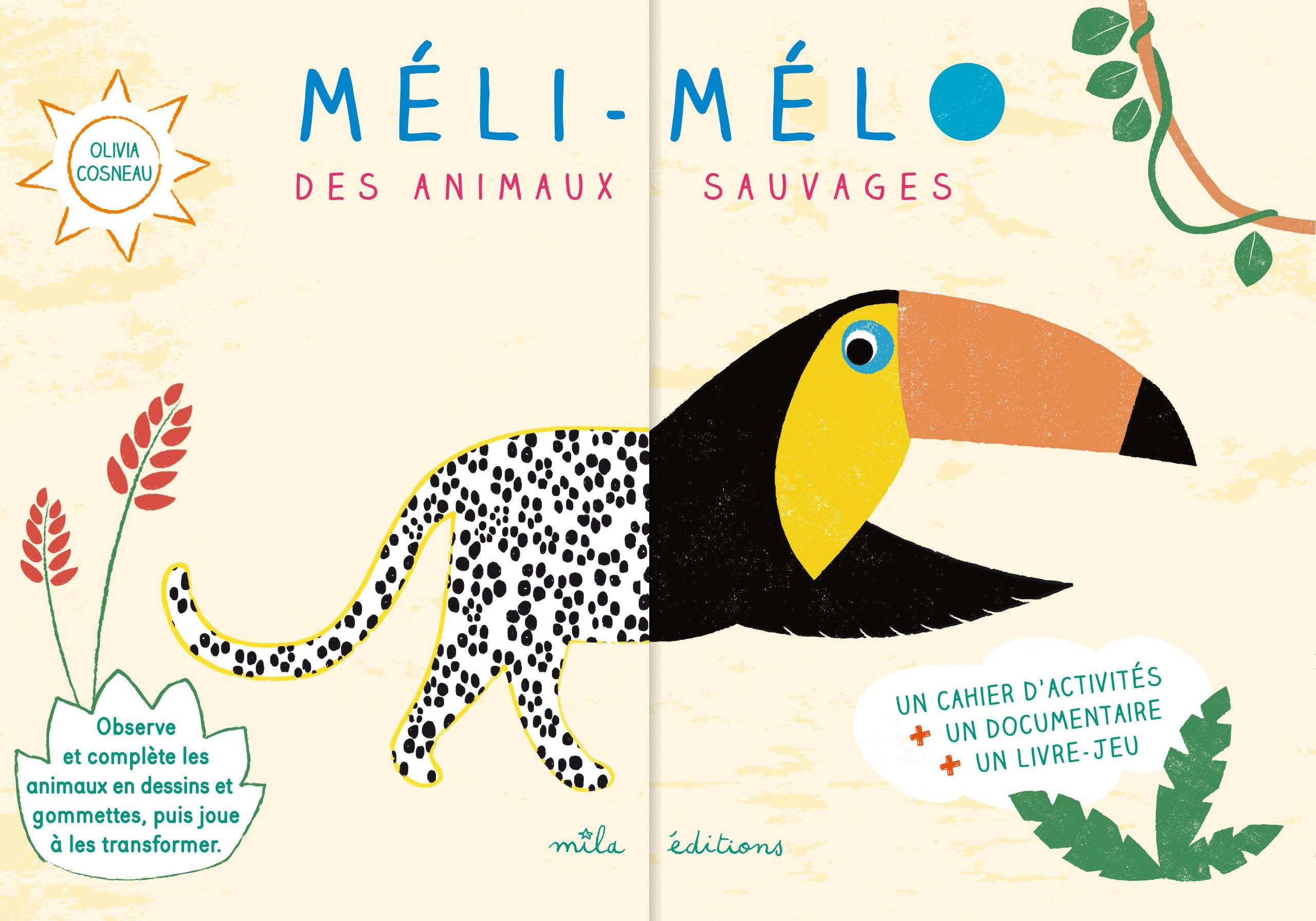 Méli-mélo des animaux sauvages: Un cahier d'activités + un documentaire + un livre-jeu 9782840067245