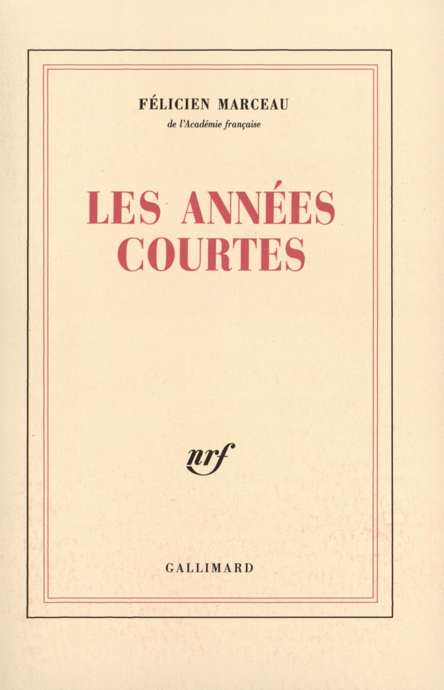 Les années courtes 9782070271870