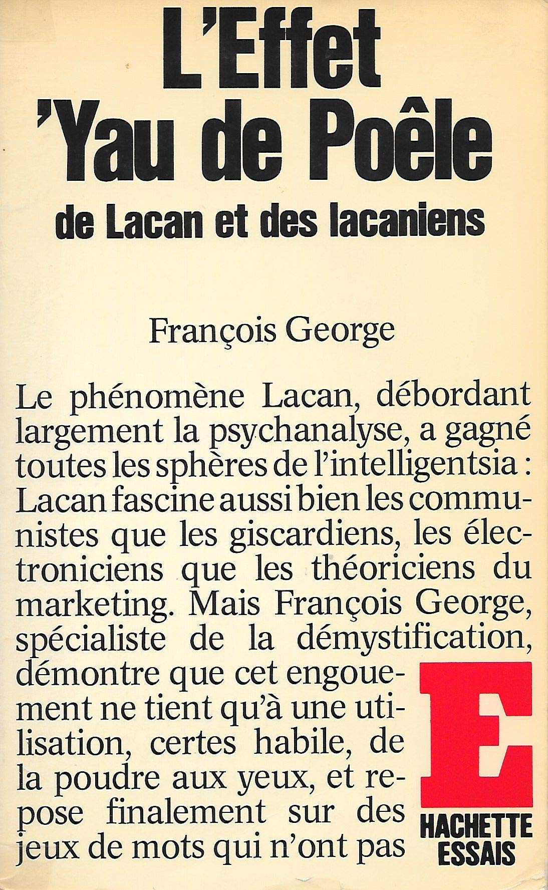 L'Effet 'Yau de poêle de Lacan et des lacaniens 9782010066375