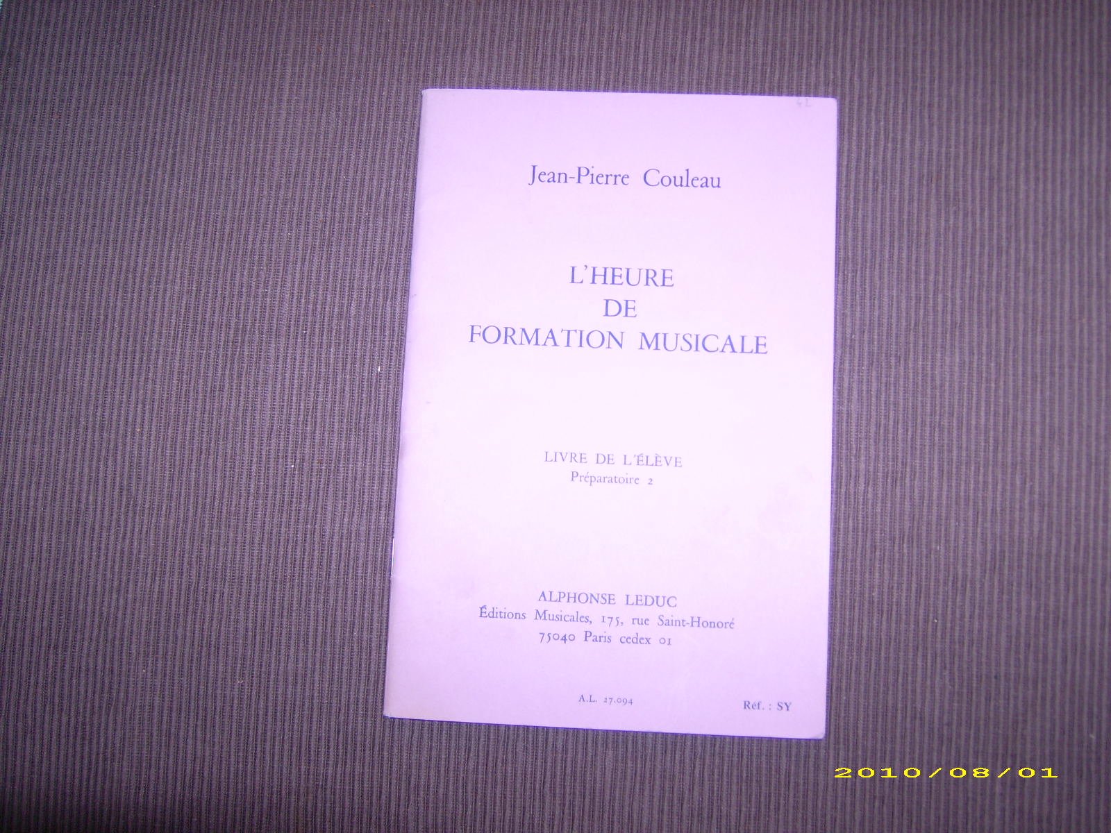 L'heure de formation musicale - Livre de l'élève préparatoire 2 