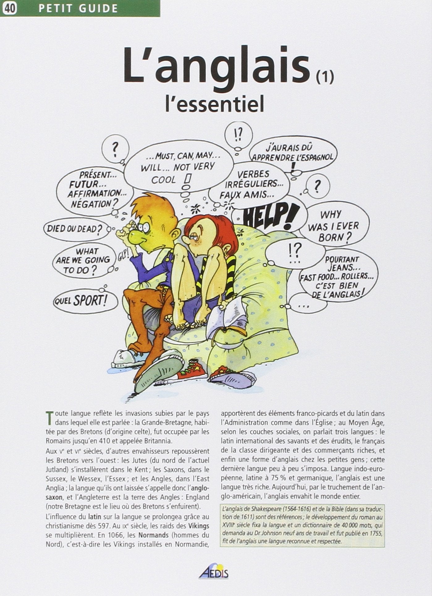 PG040 - L'anglais. 1, l'essentiel 9782842590598