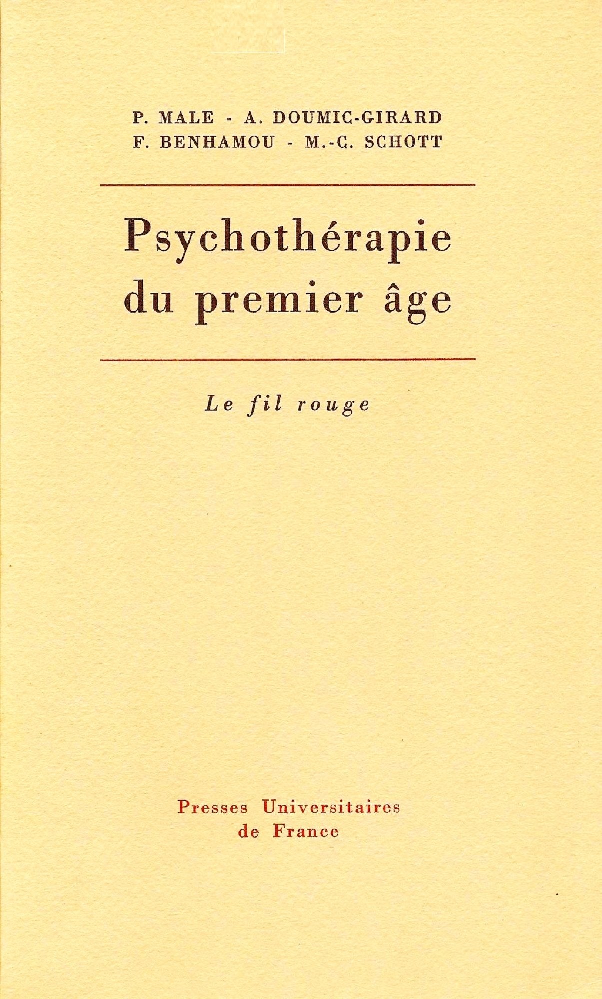 Psychothérapie du premier âge 