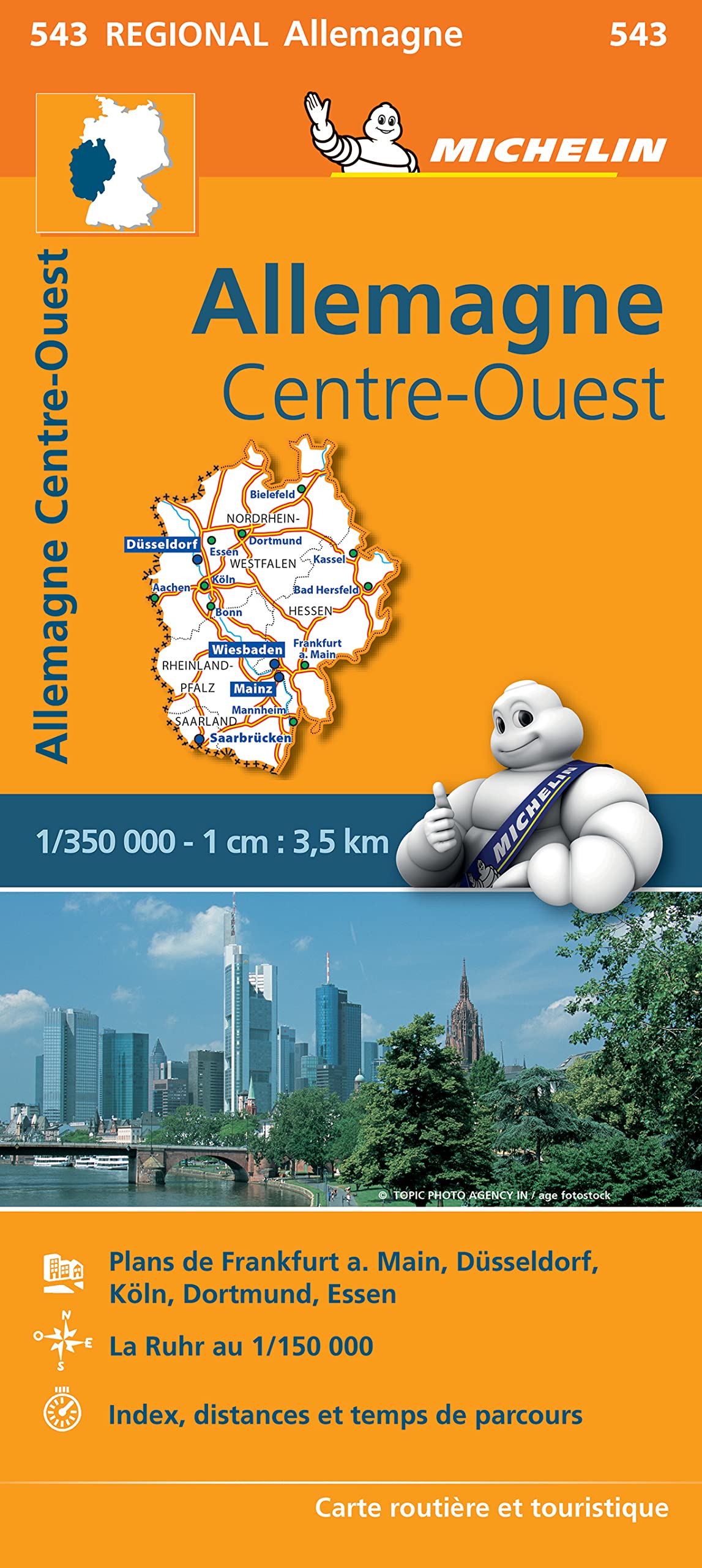 Carte Régionale Allemagne Centre-Ouest 9782067183582