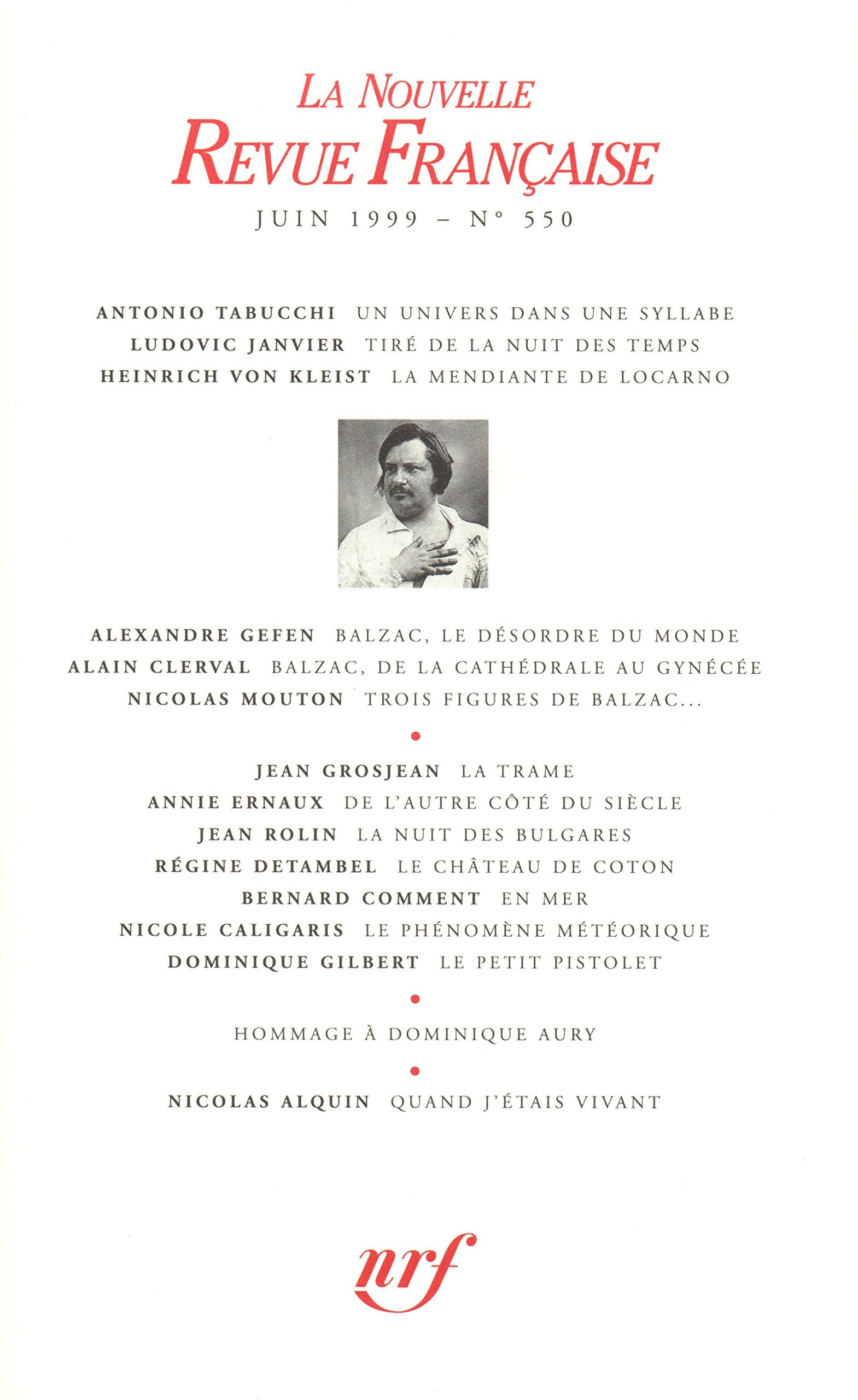 La N.R.F., numéro 550 9782070756049