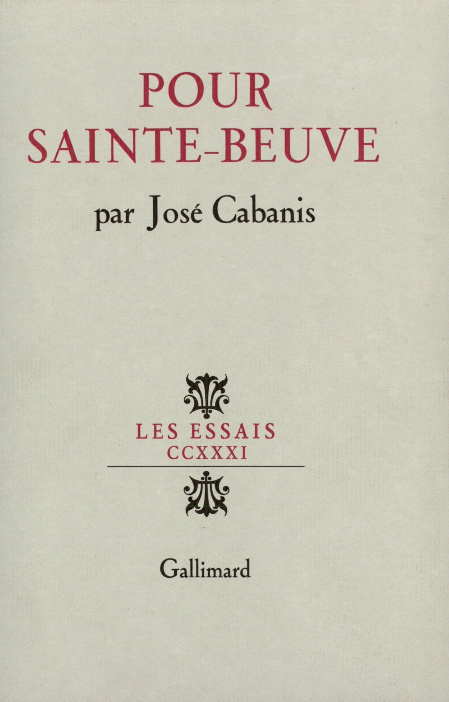 Pour Sainte-Beuve 9782070709212