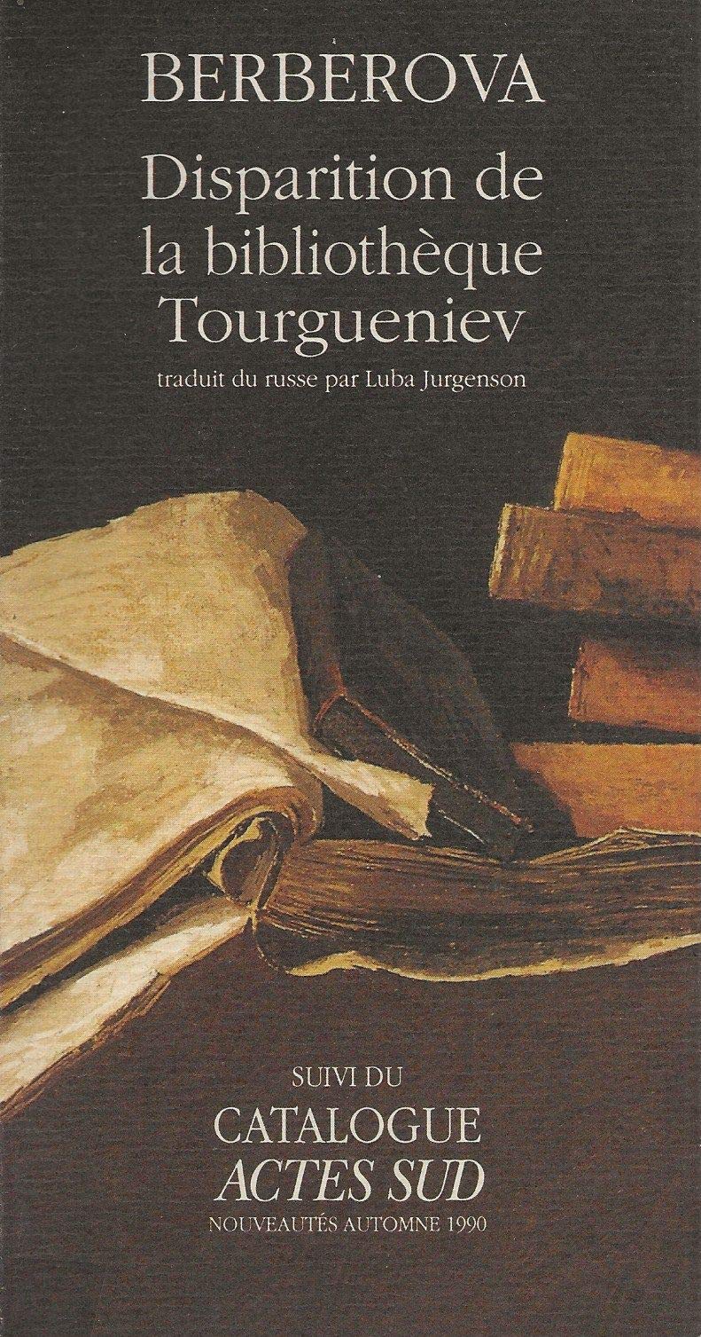 Disparition de la bibliothèque tourgueniev 9782868696151