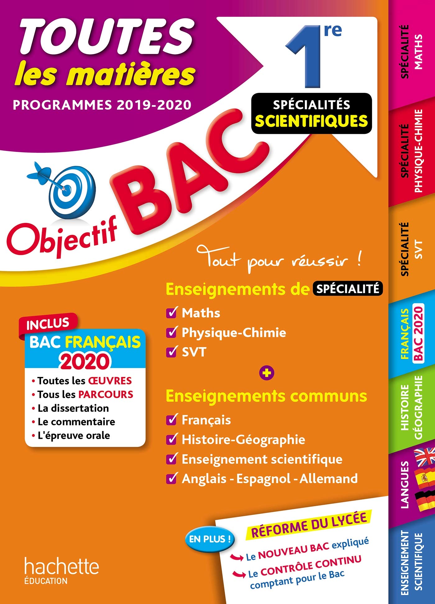 Objectif Bac 1re Enseignements communs + Spécialités Maths-Physique-Chimie-SVT BAC 2020 9782017081630