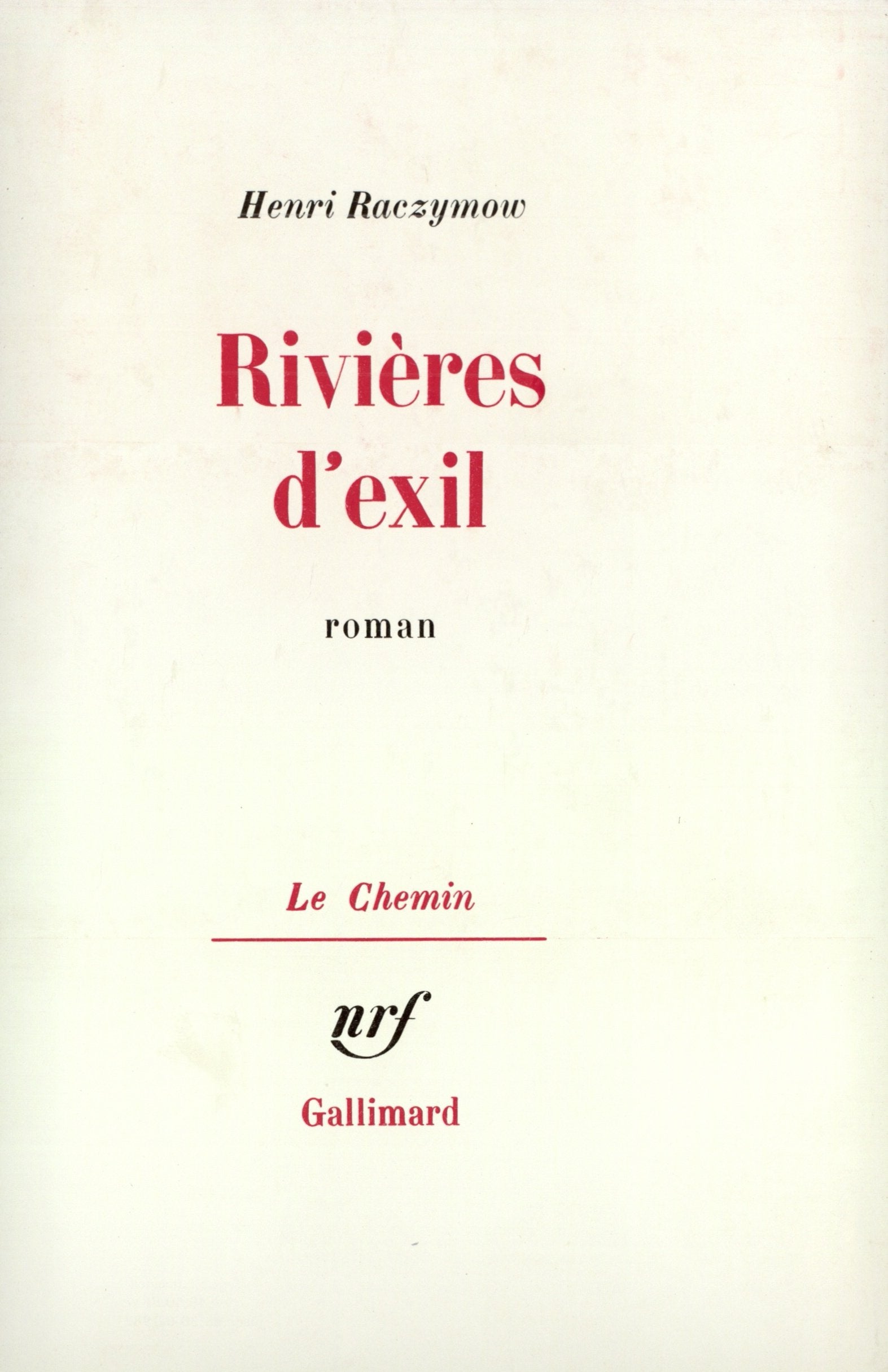 Rivières d'exil 9782070210091