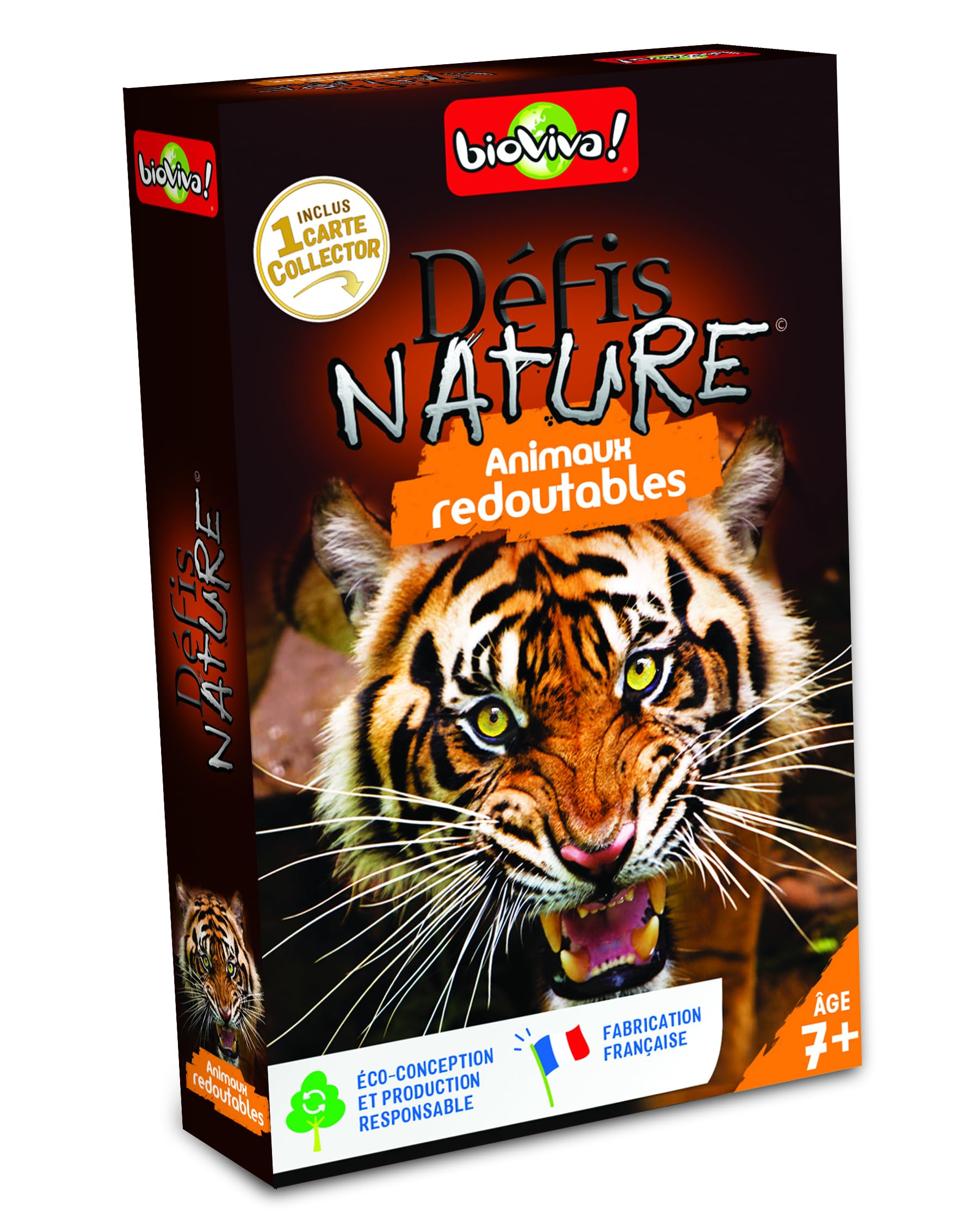 Bioviva - Défis Nature - Animaux redoutables - Pariez sur les points forts de ces animaux pour gagner la bataille - Jeu de Cartes - 2 à 6 Joueurs - 7 ans - Fabriqué en France - 200967 3569160200967