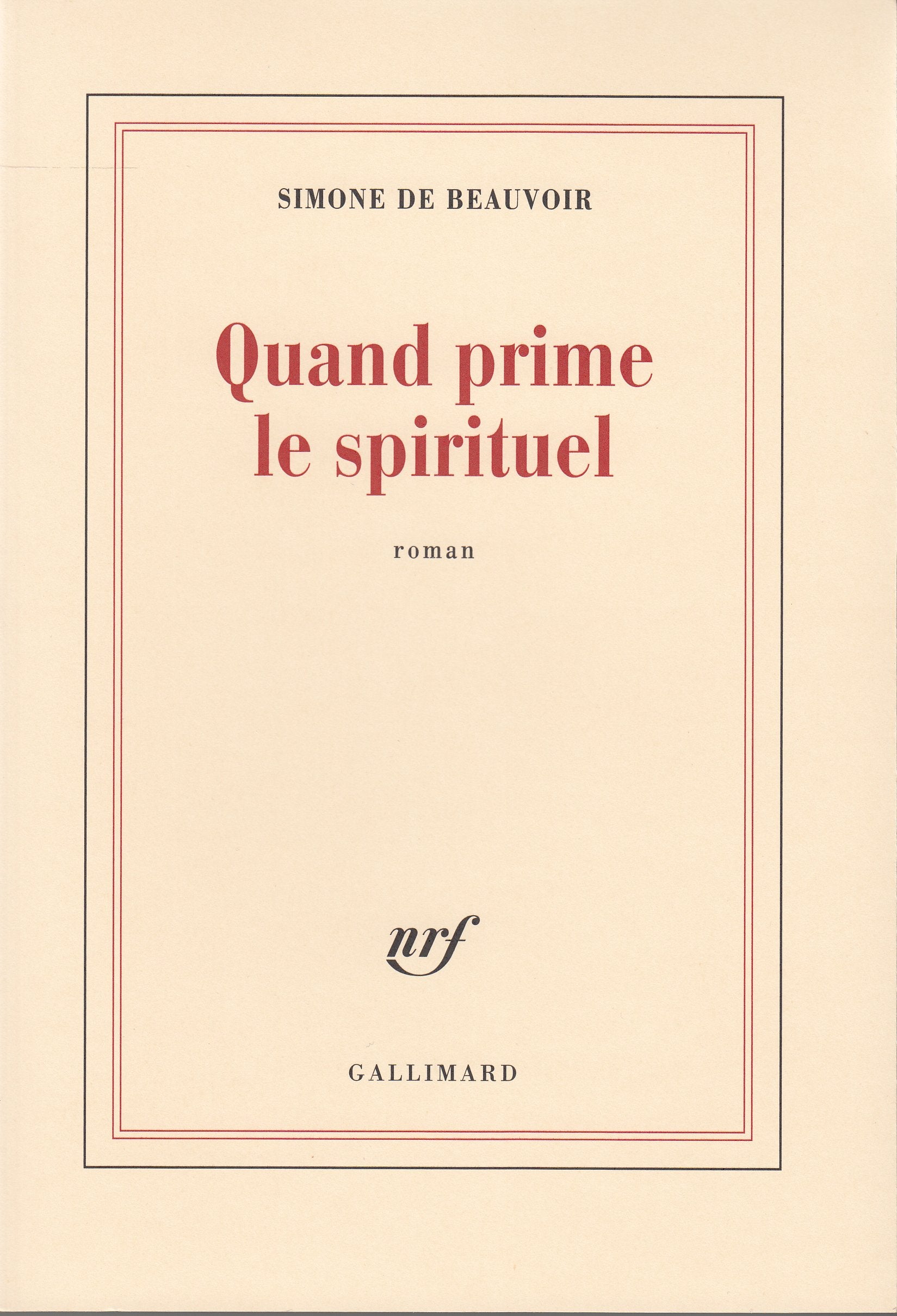 Quand prime le spirituel 9782070286225