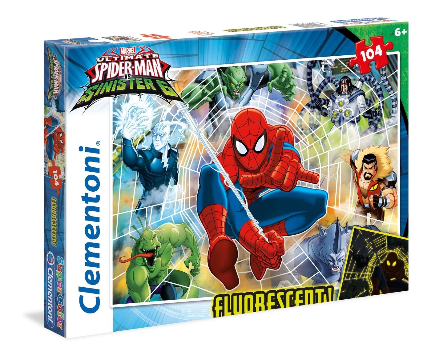 Clementoni - 27992 - Puzzle - Fluorescent Spiderman - 104 Pièces 8005125279920