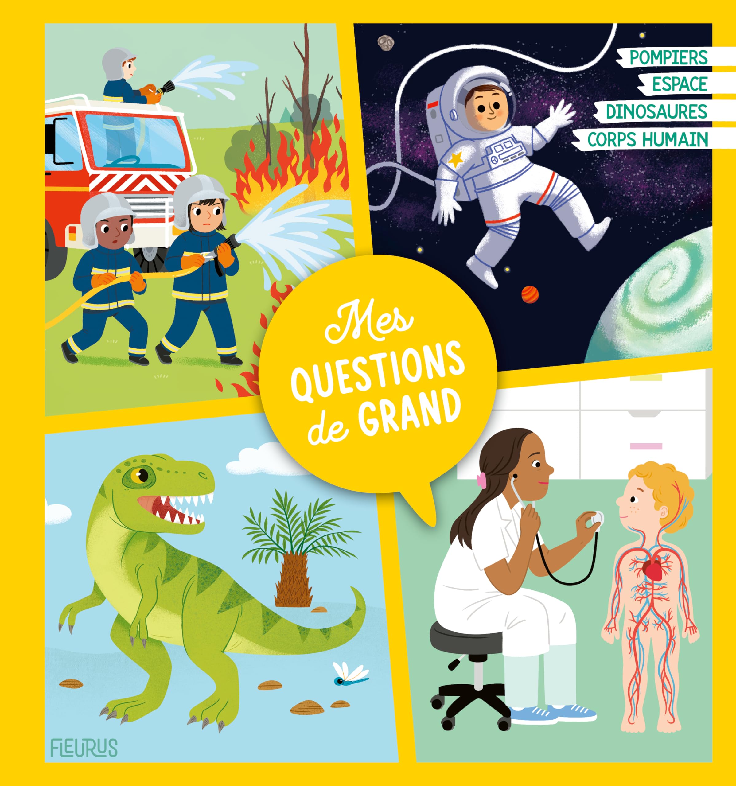 Mes questions de grand: Pompiers - Espace - Dinosaures - Corps humain 9782215189138
