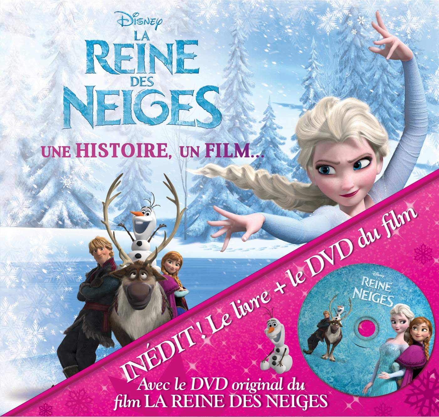 LA REINE DES NEIGES - Une histoire, un film - Livre DVD - Disney 9782014008500