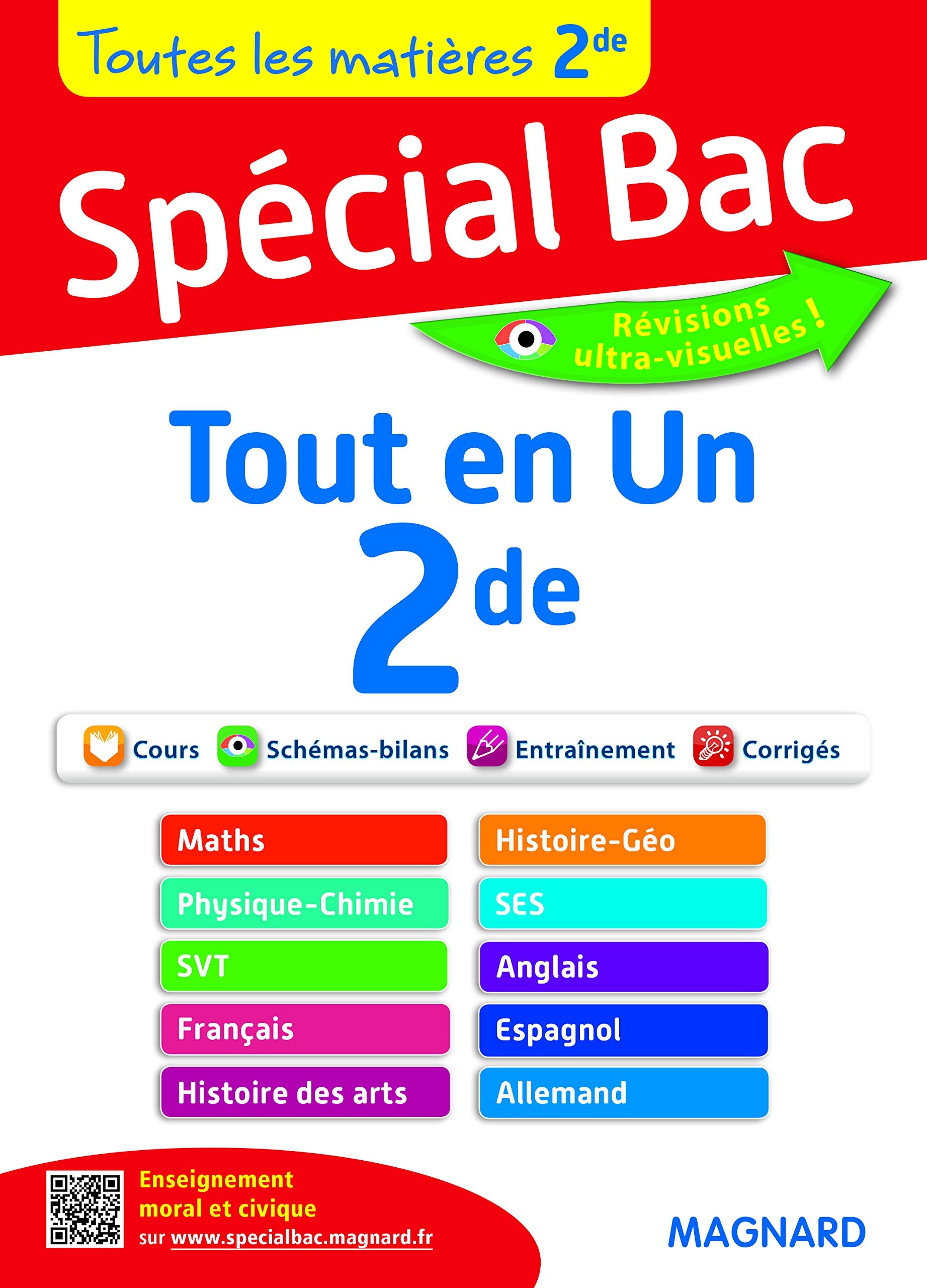Spécial Bac Tout en Un 2de: Français, Maths, Physique-Chimie, SVT, Histoire-Géographie, SES, Anglais, Espagnol, Allemand, ECJS, Histoire des arts 9782210743212