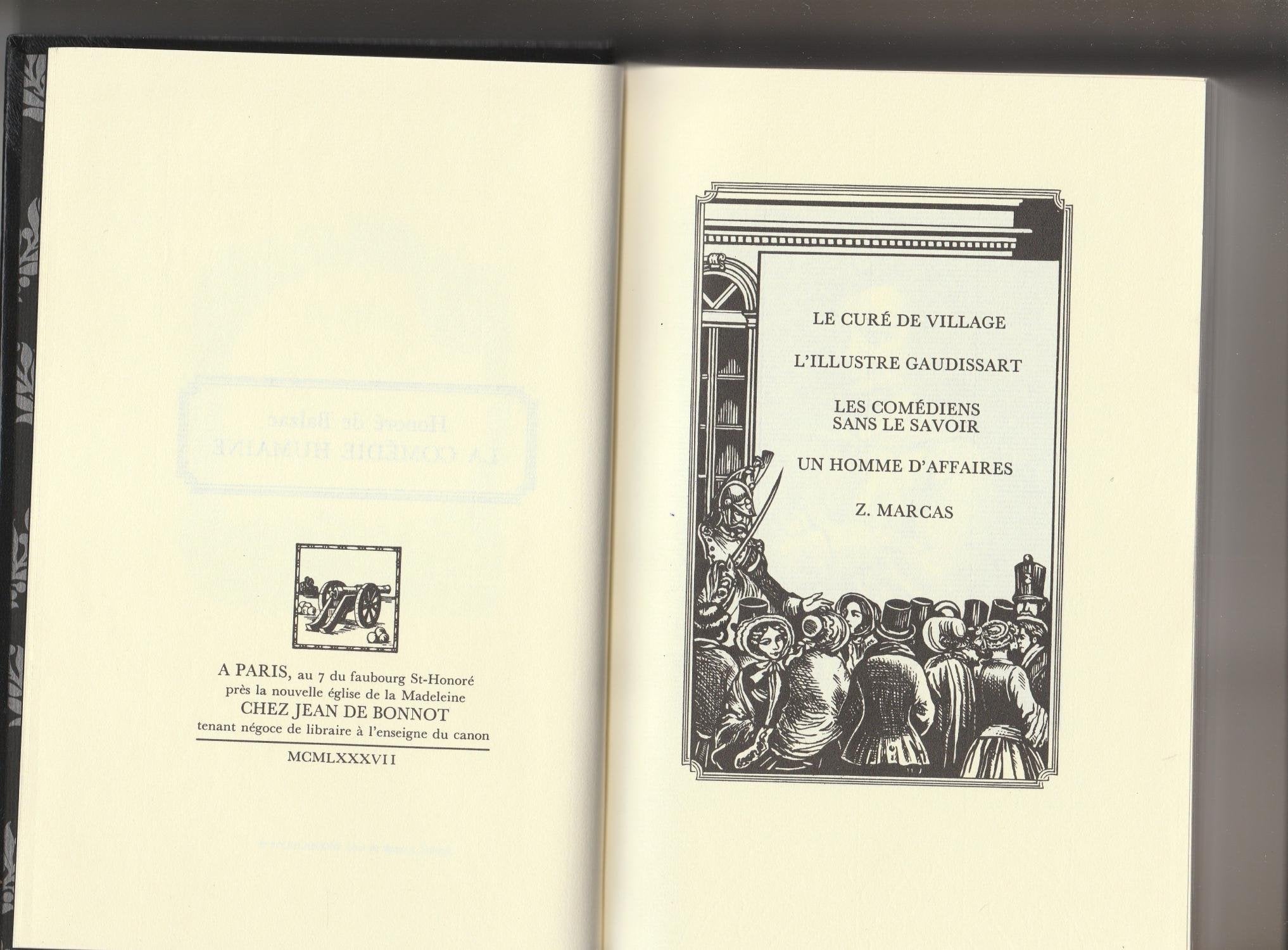 La Comédie Humaine par Honoré de BALZAC Tome 23 (Le Curé de village, L'Illustre Gaudissart, Les Comédiens sans le savoir, Un Homme d'affaires, Z. Marcas) chez Jean de Bonnot 