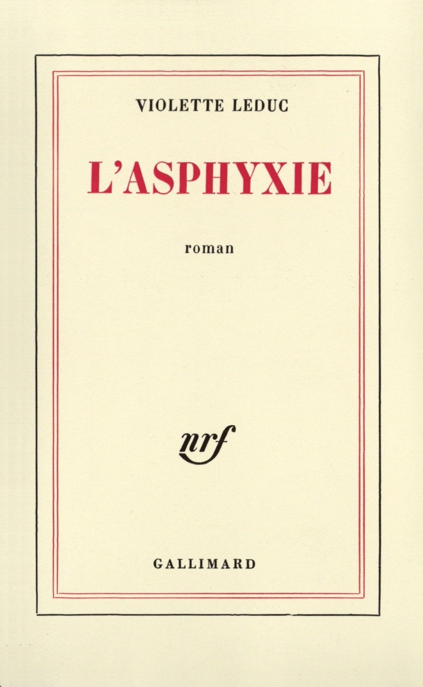 L'Asphyxie 9782070238316