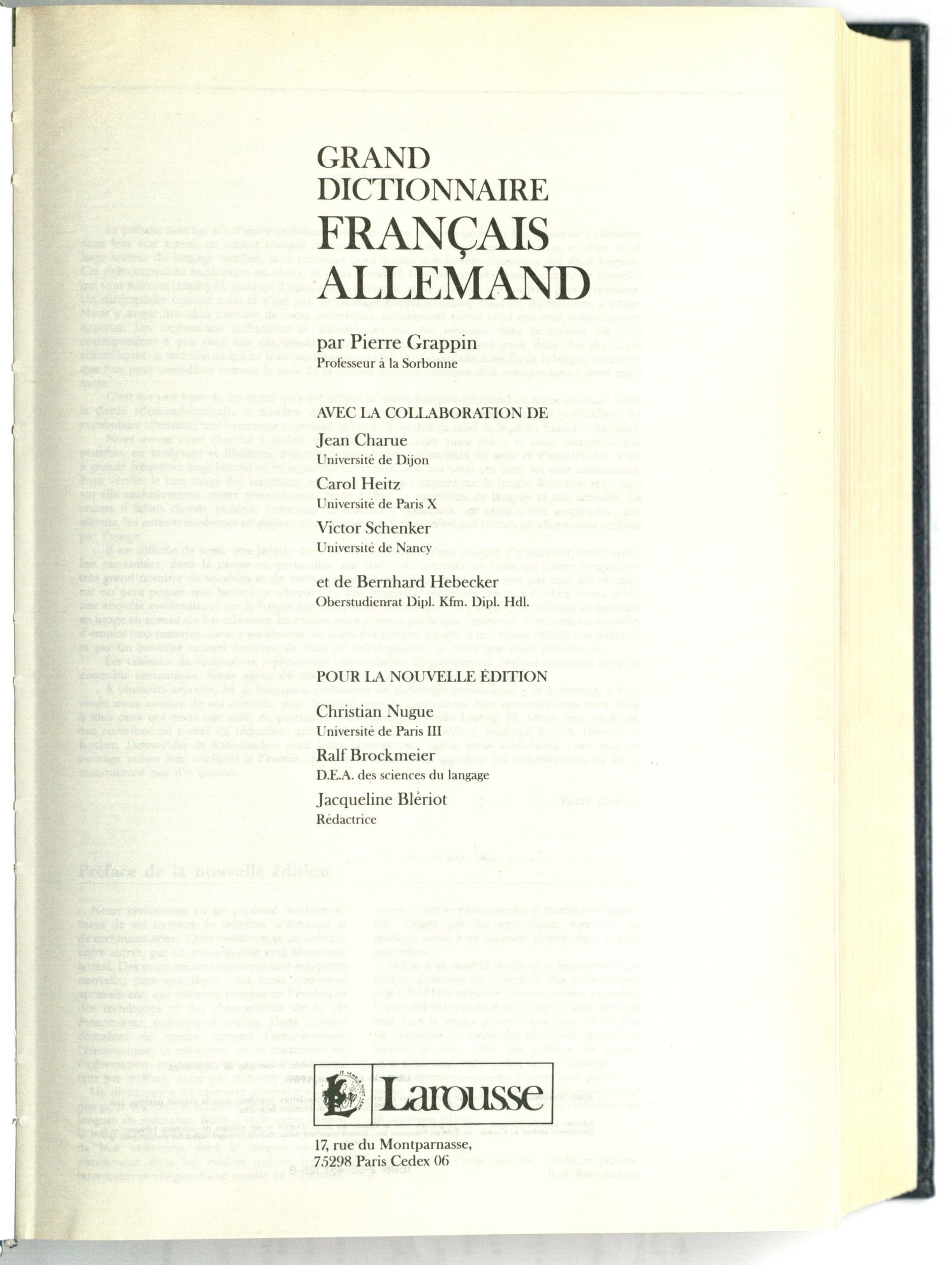 Grand dictionnaire français allemand [et allemand-français 9782034513251