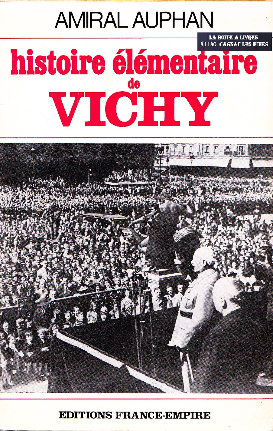 Histoire elementaire de vichy 9782723304757