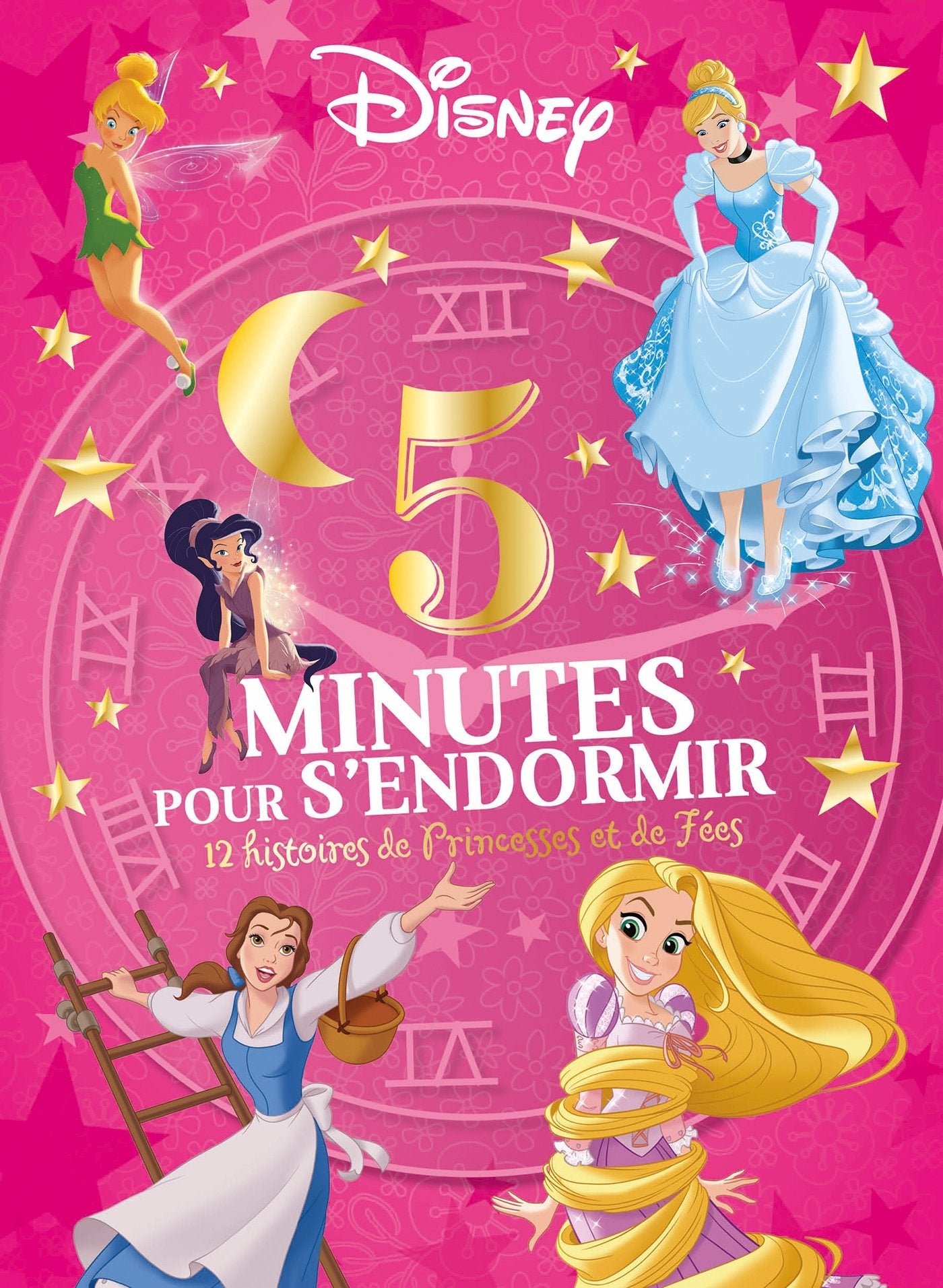 DISNEY PRINCESSES - 5 Minutes pour s'endormir - 12 Histoires de Princesses et Fées 9782011802408