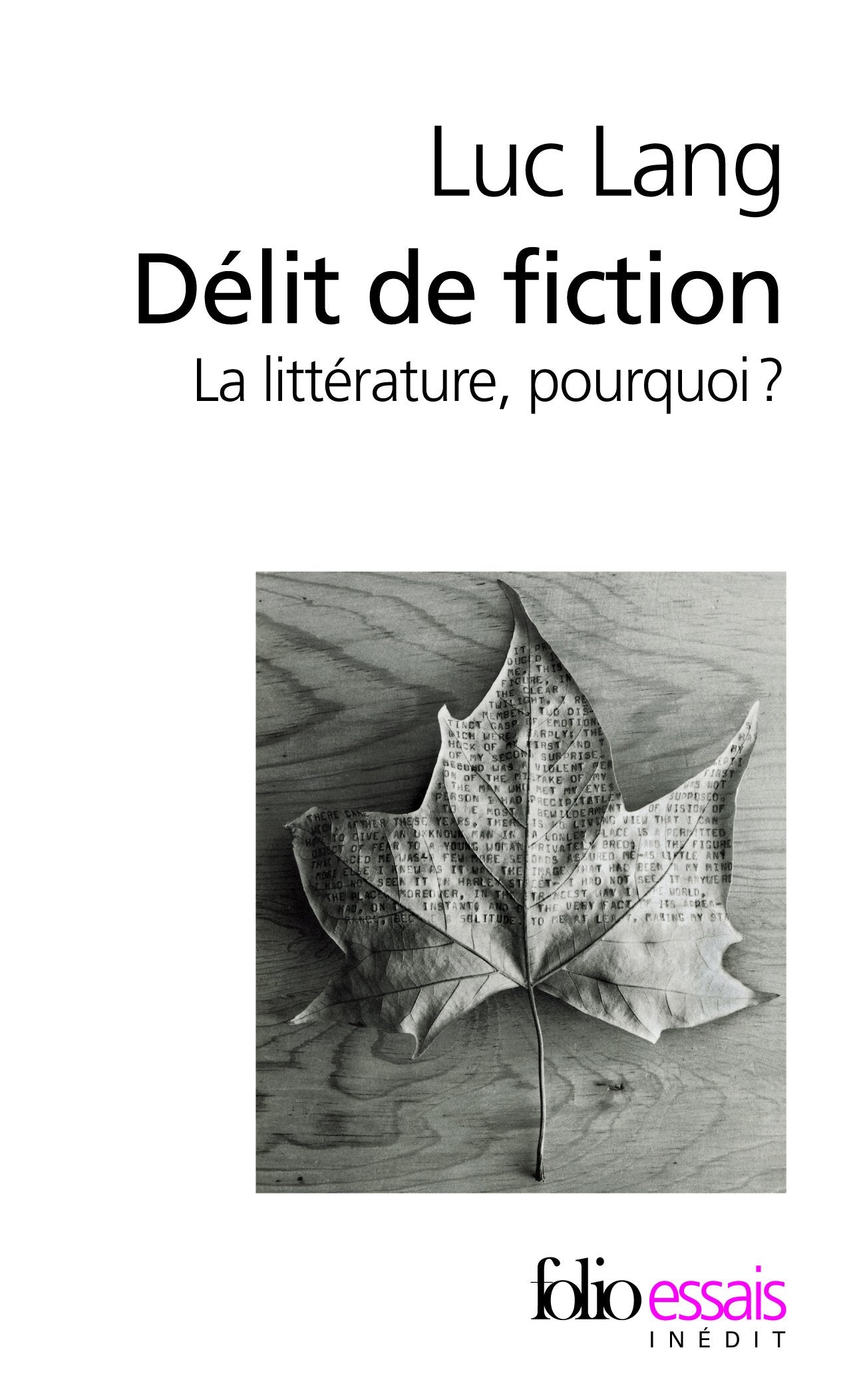 Délit de fiction: La littérature, pourquoi ? 9782070444717