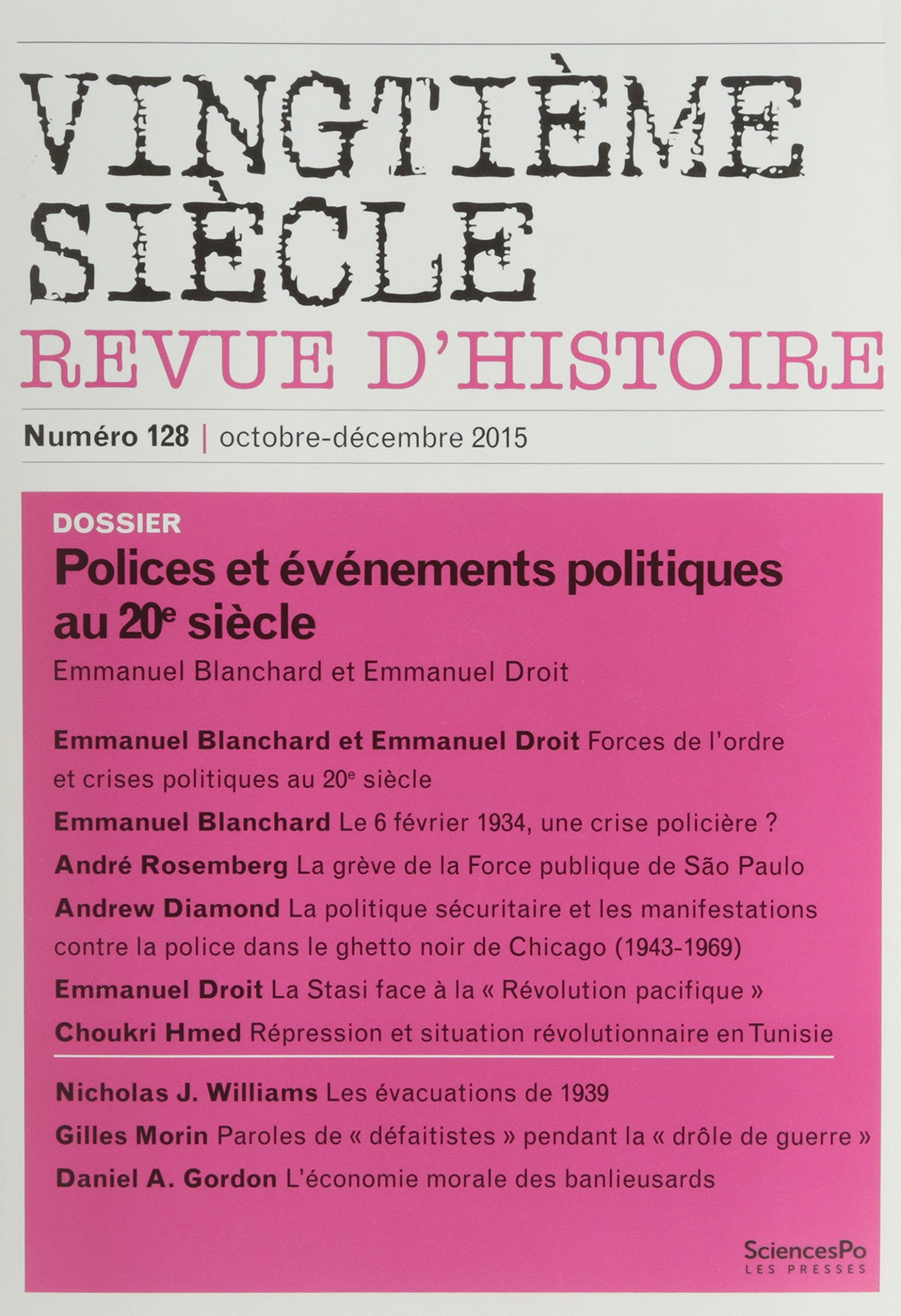 Vingtième siècle 128, octobre-décembre 2015 9782724634358